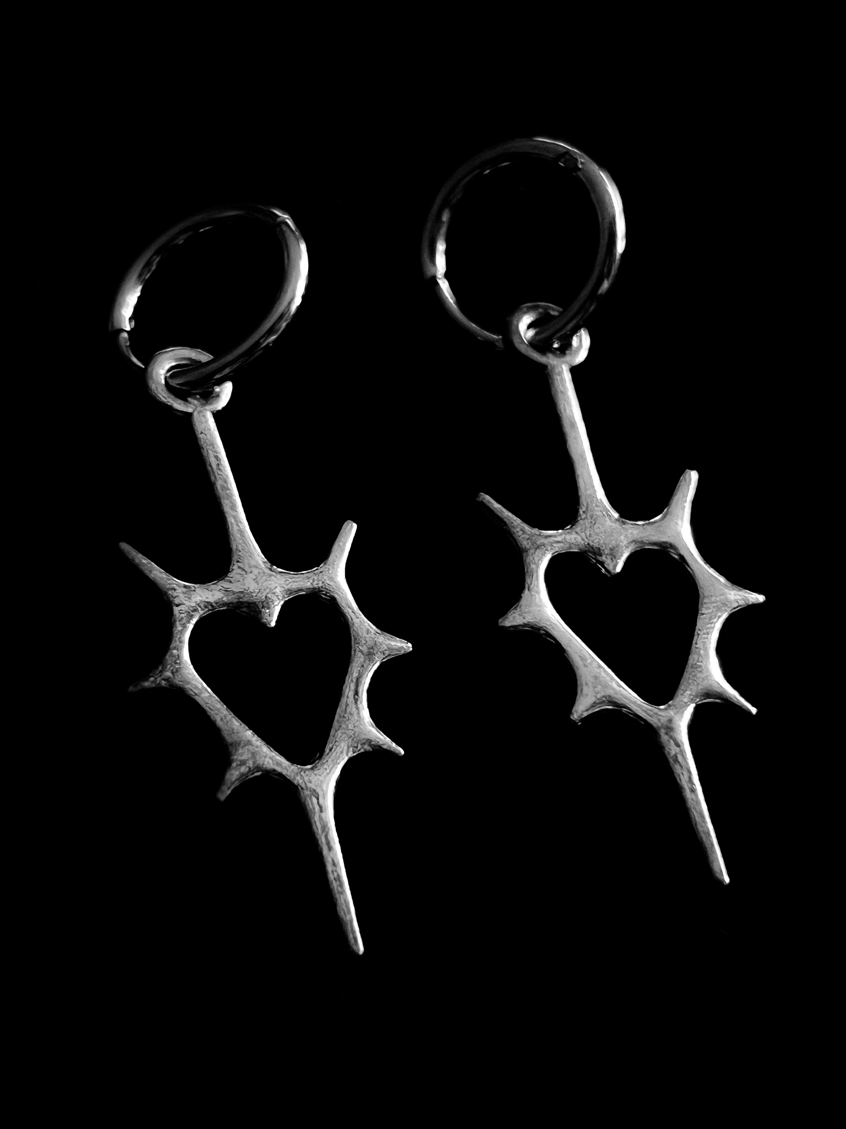 Thorned Heart Drop Earrings