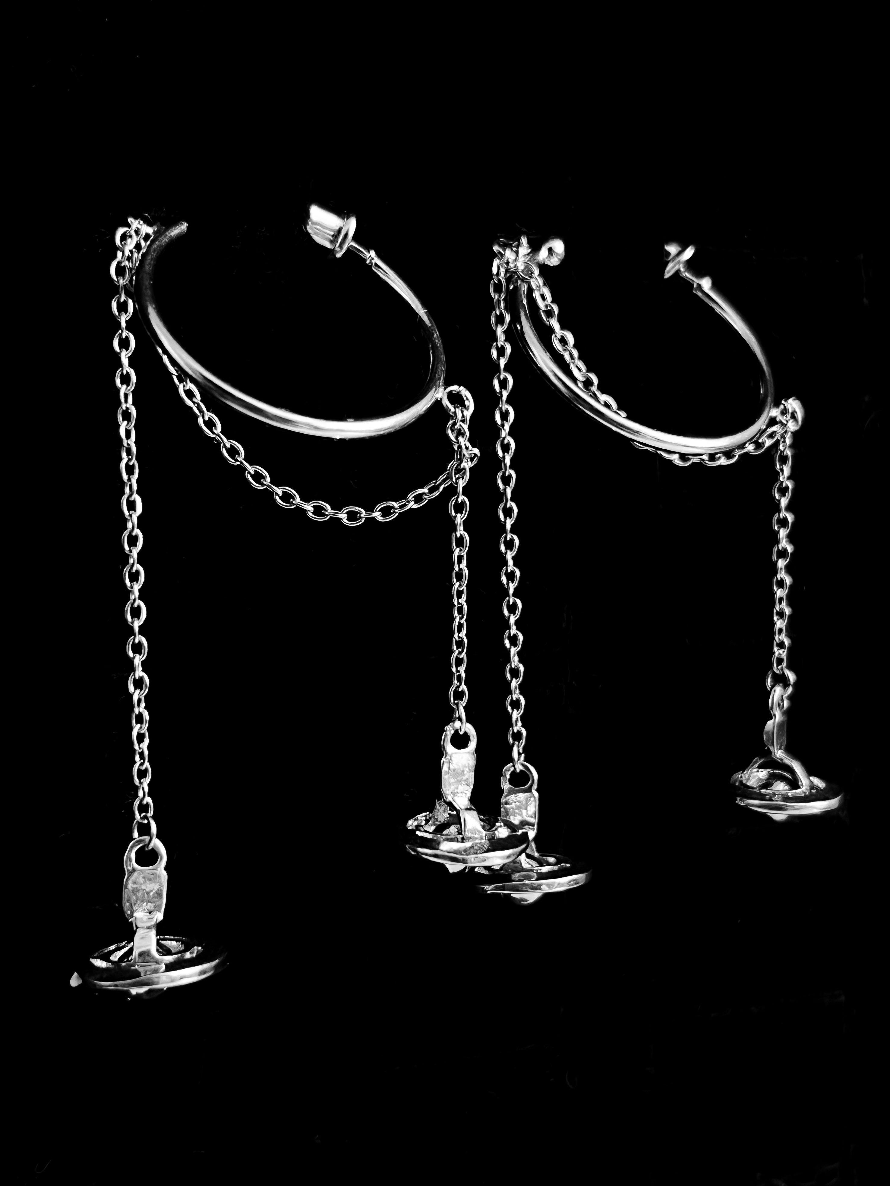 Eclipse Chain Orb Earrings