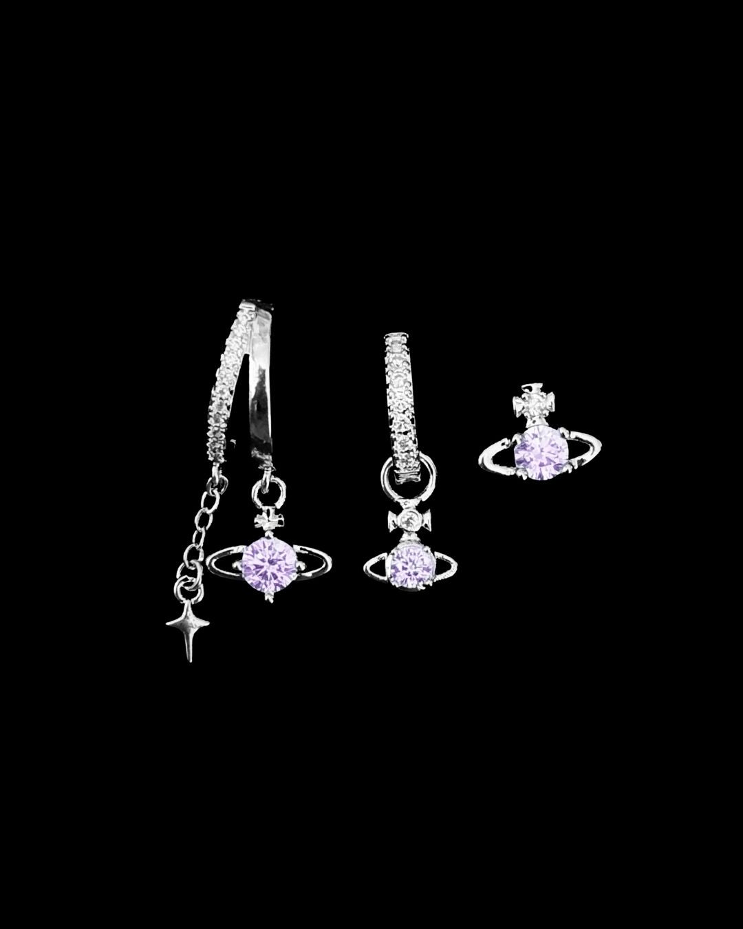 Vivienne Planet Earrings Set - Lavender