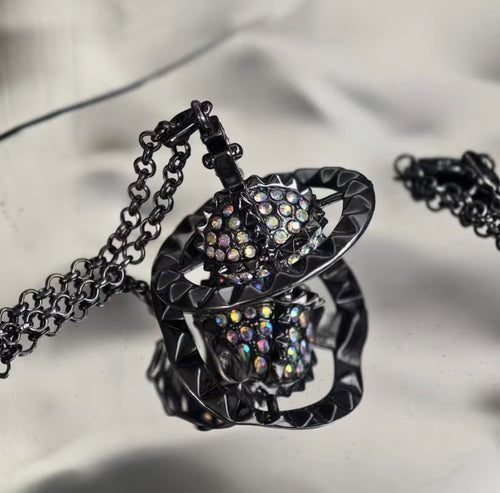 Black Crystal Orb Necklace