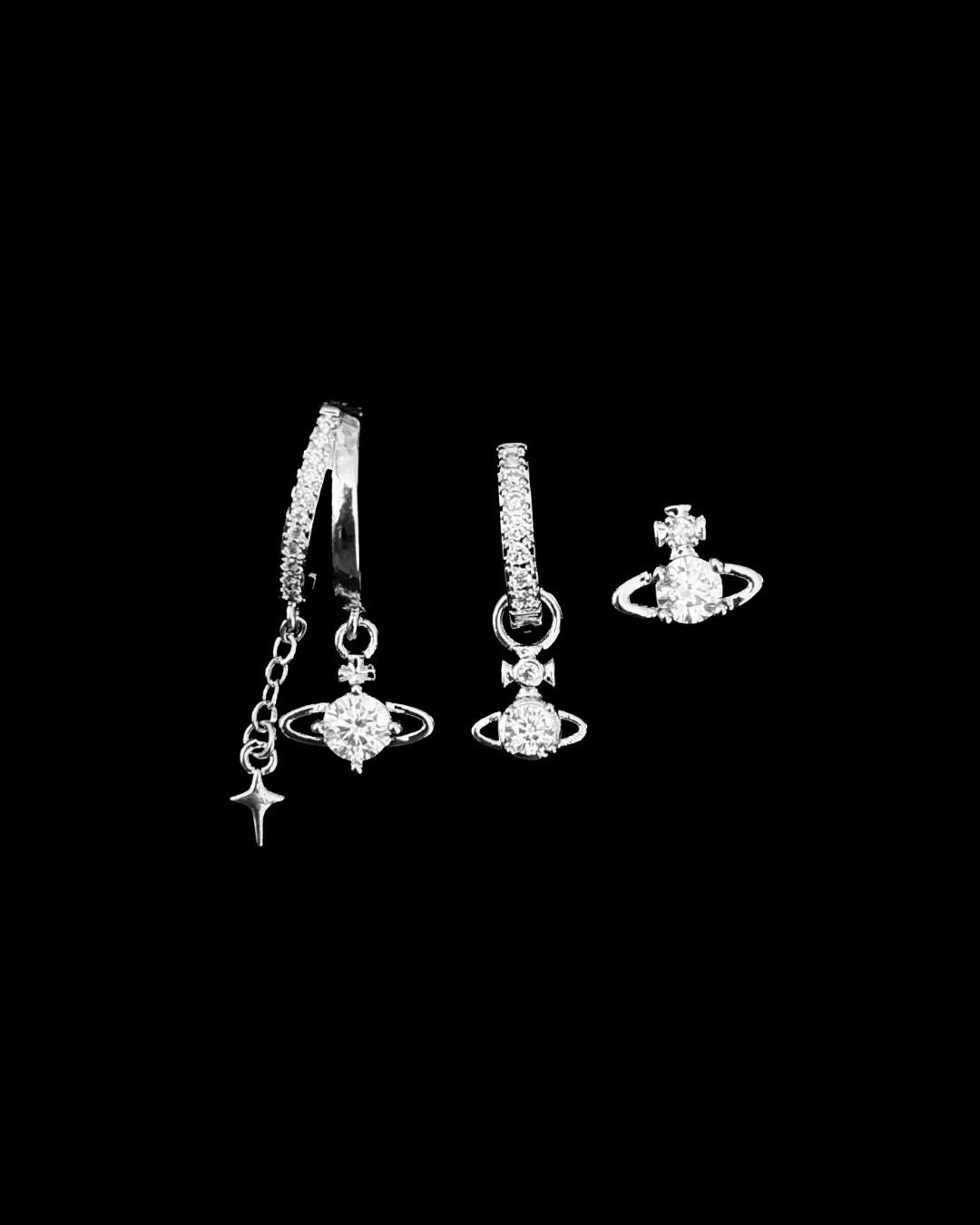 Vivienne Planet Earrings Set - Crystal