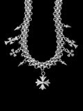 Chrome Cross Charm Necklace