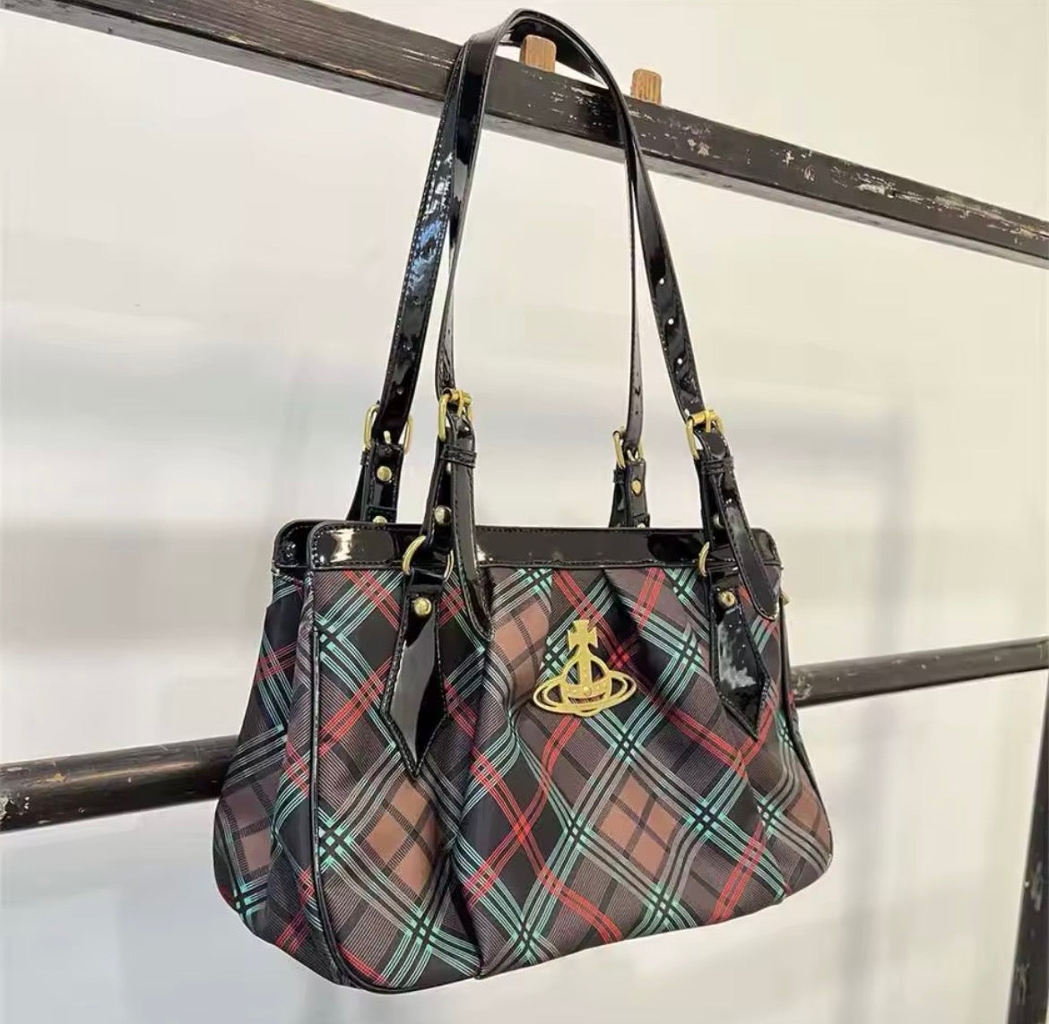 Tartan Orb Shoulder Bag VW