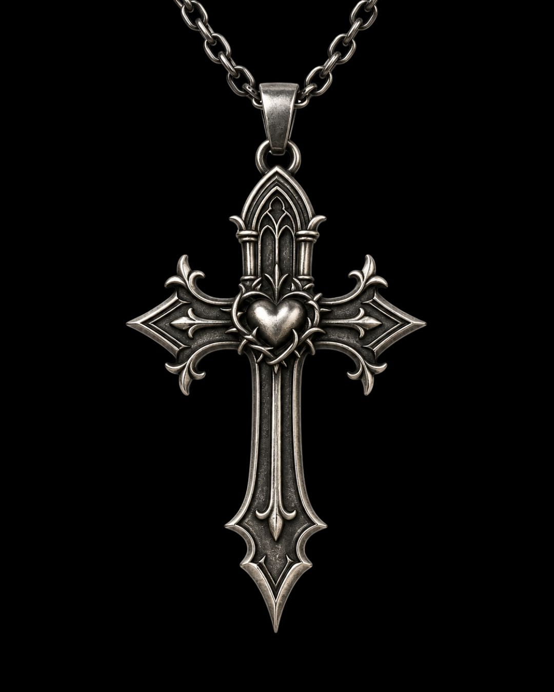 Sacred Heart Cross Necklace