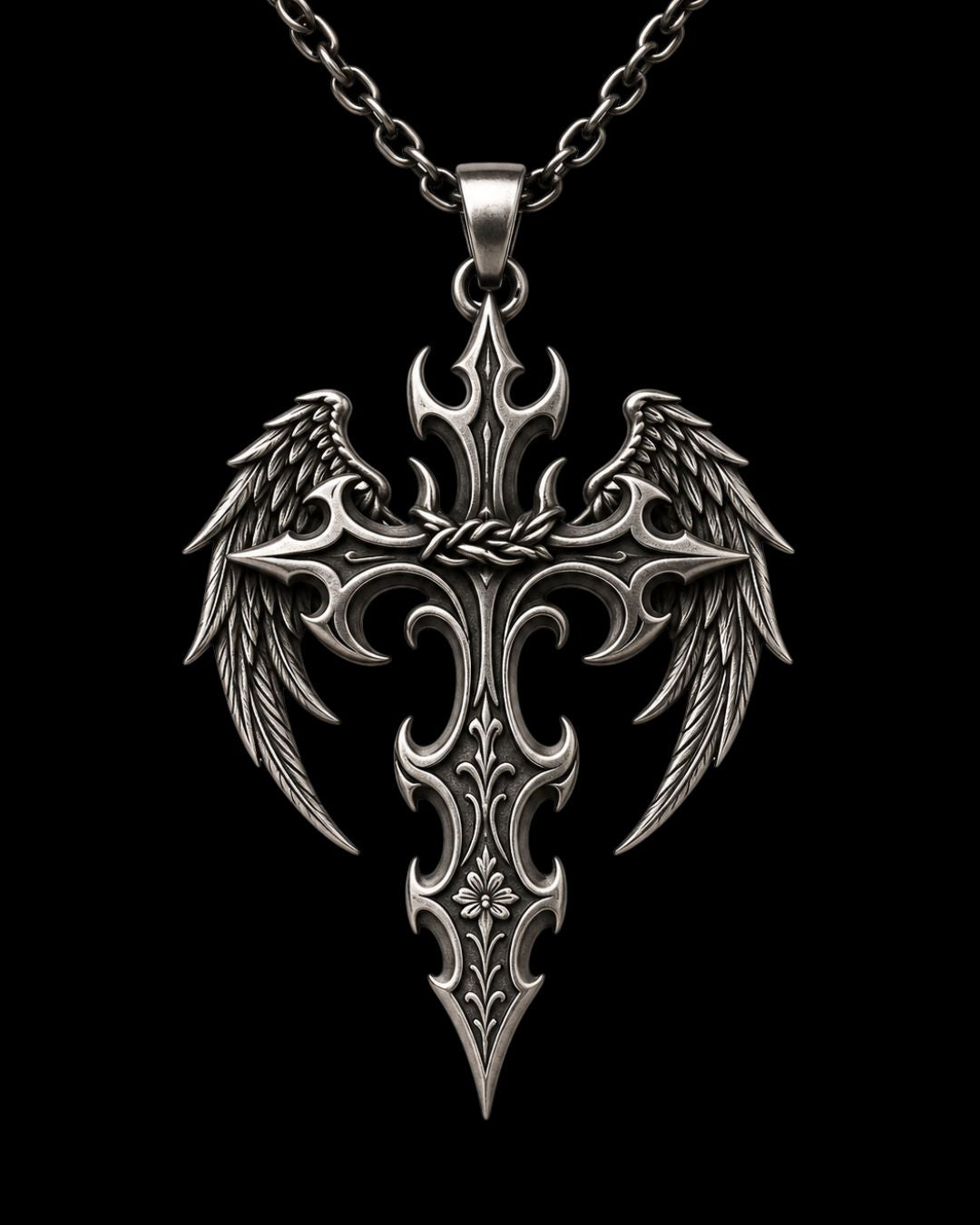 Fallen Angel Cross Necklace