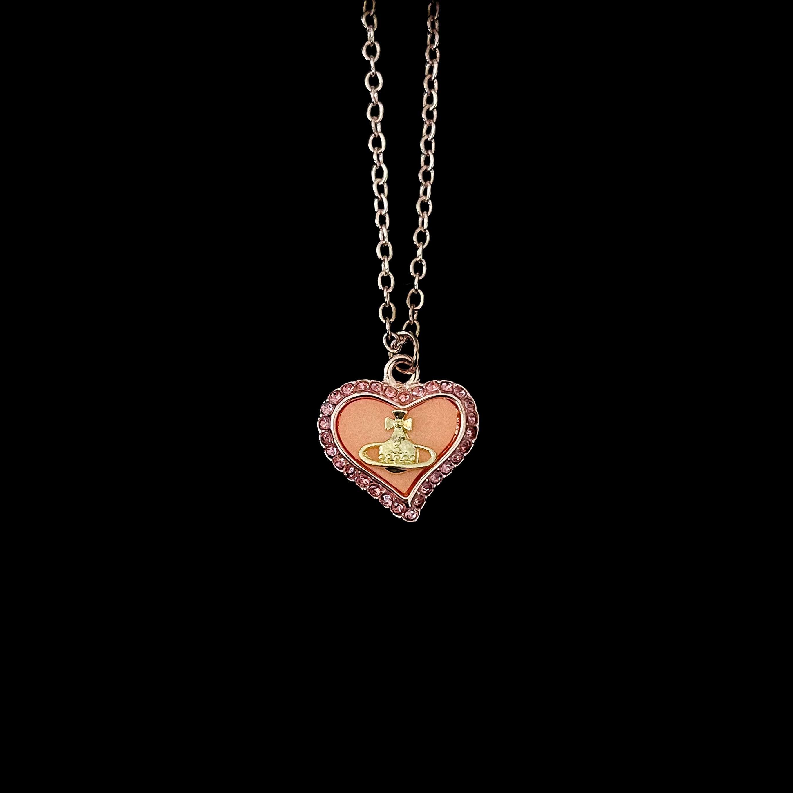 Pink Heart Orb Pendant