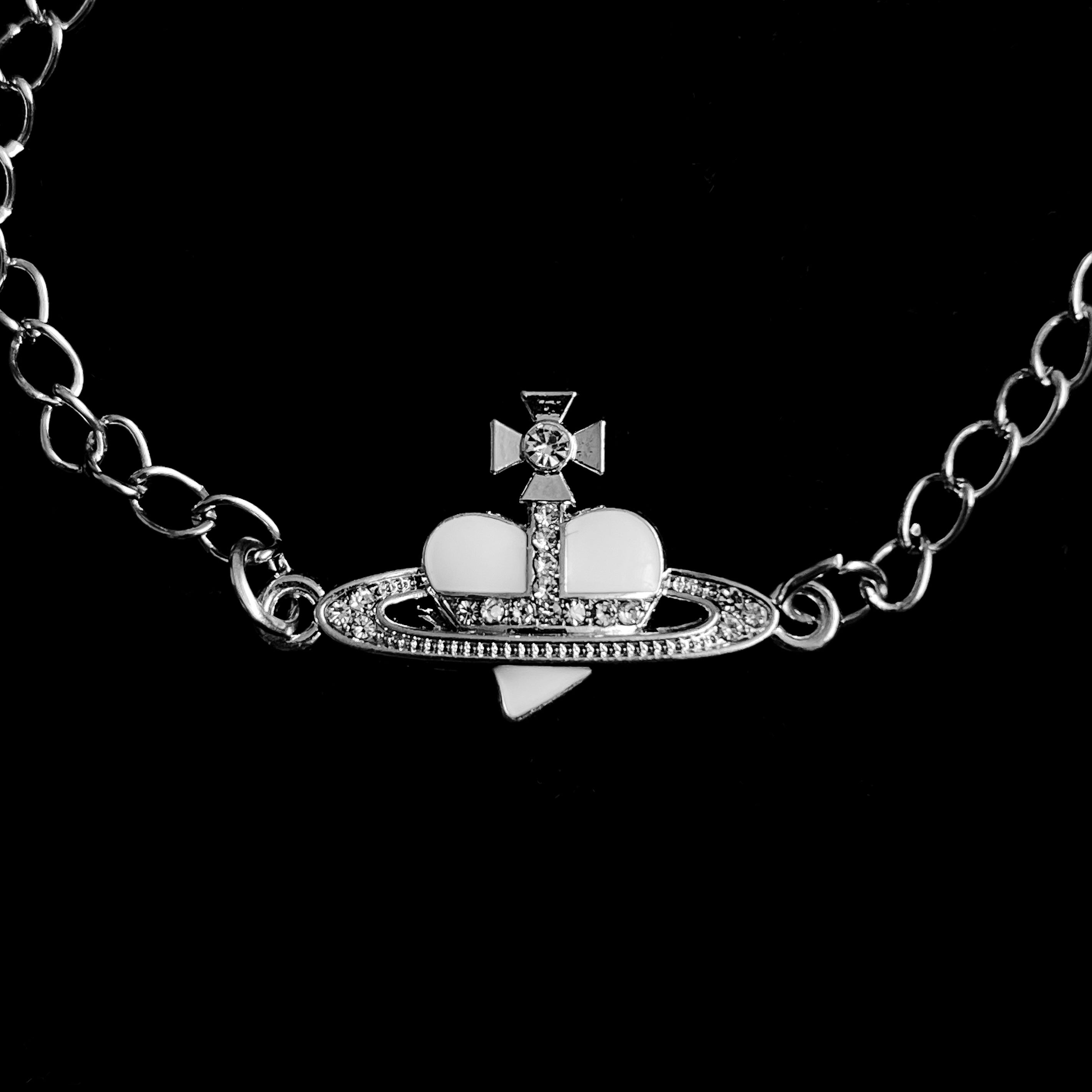 Vivienne White Heart Orb Bracelet