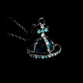 Aqua Crown Orb Necklace