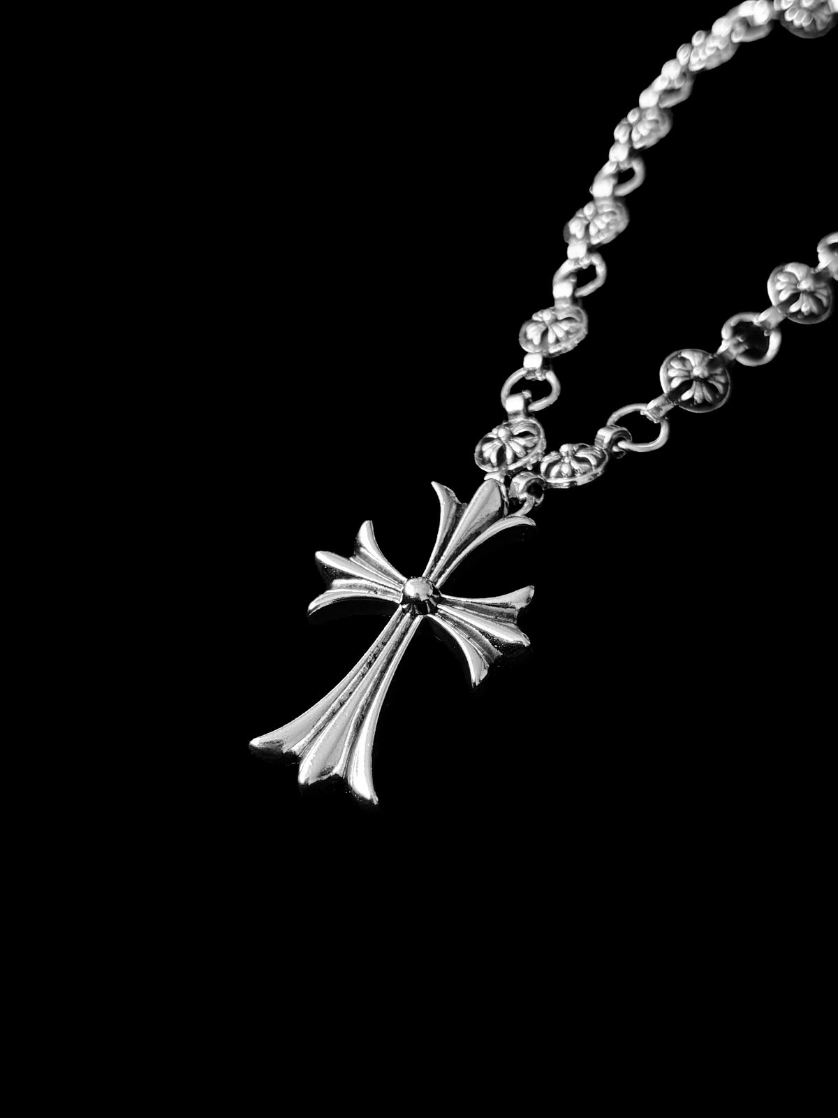 Chrome Large Cross Necklace