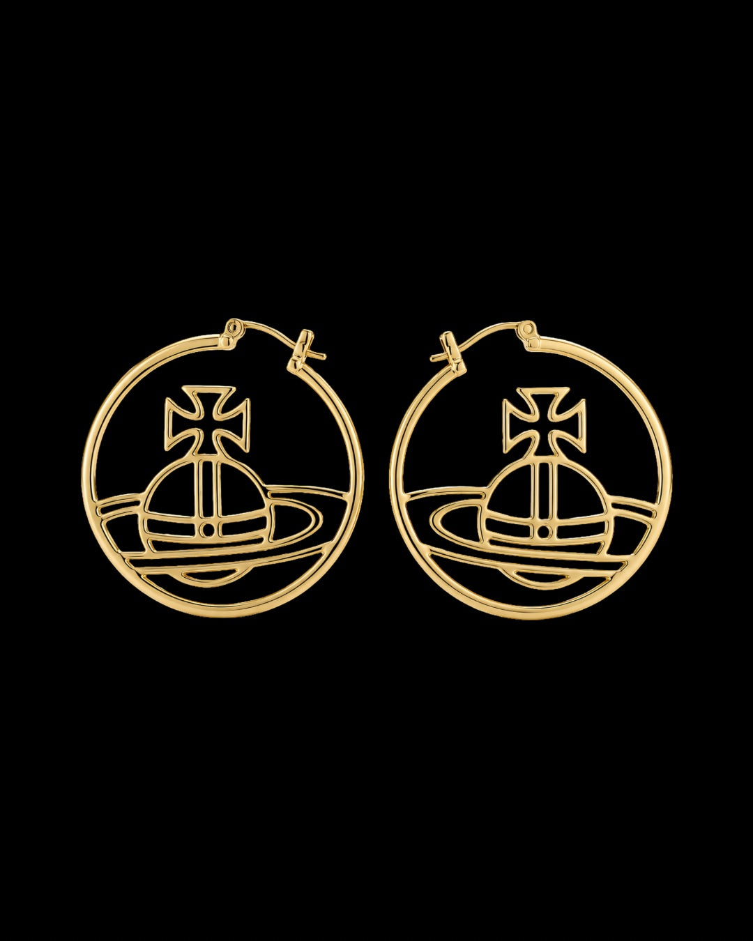 Orb Icon Hoop Earrings Gold