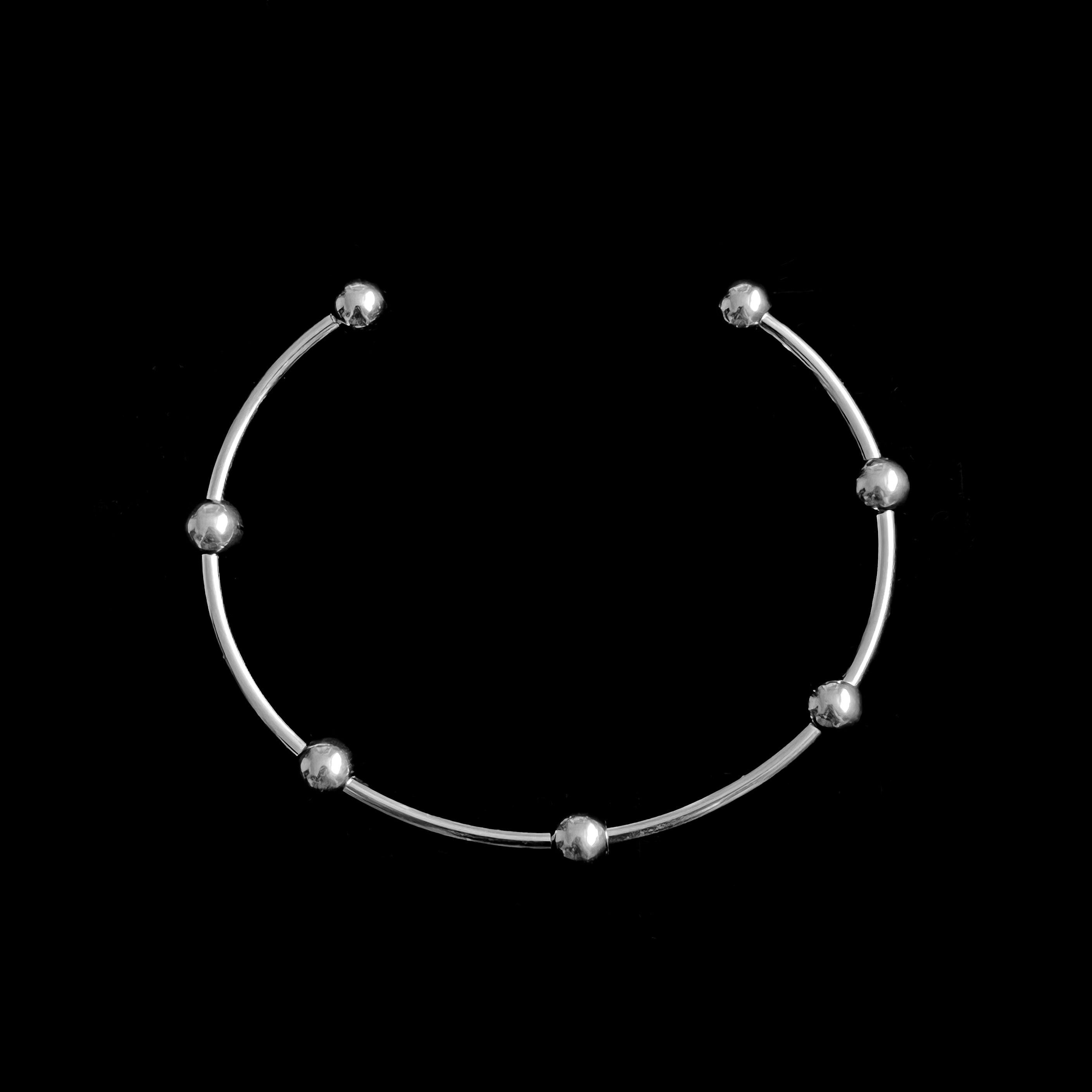 Silver Sphere Cuff Bracelet