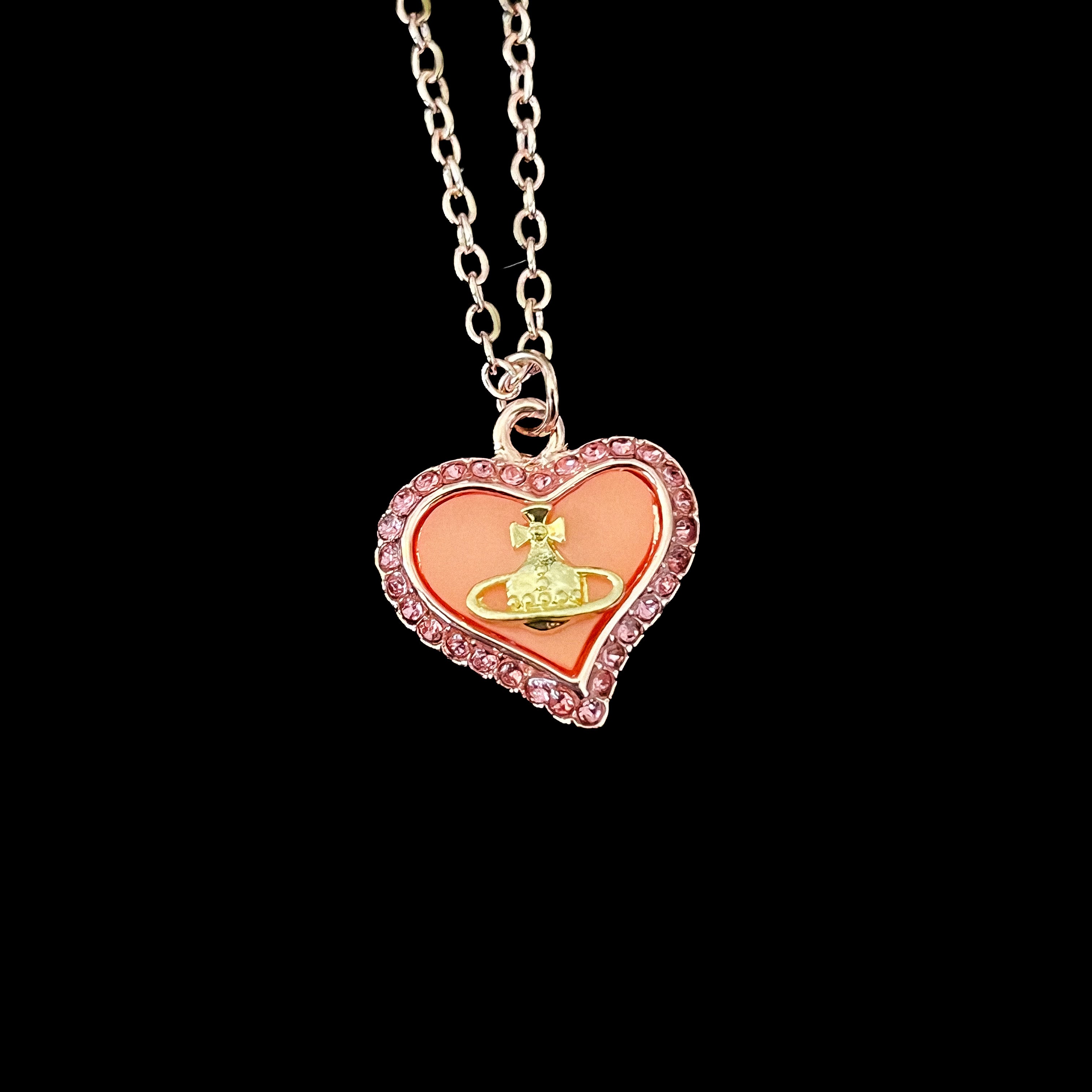 Pink Heart Orb Pendant