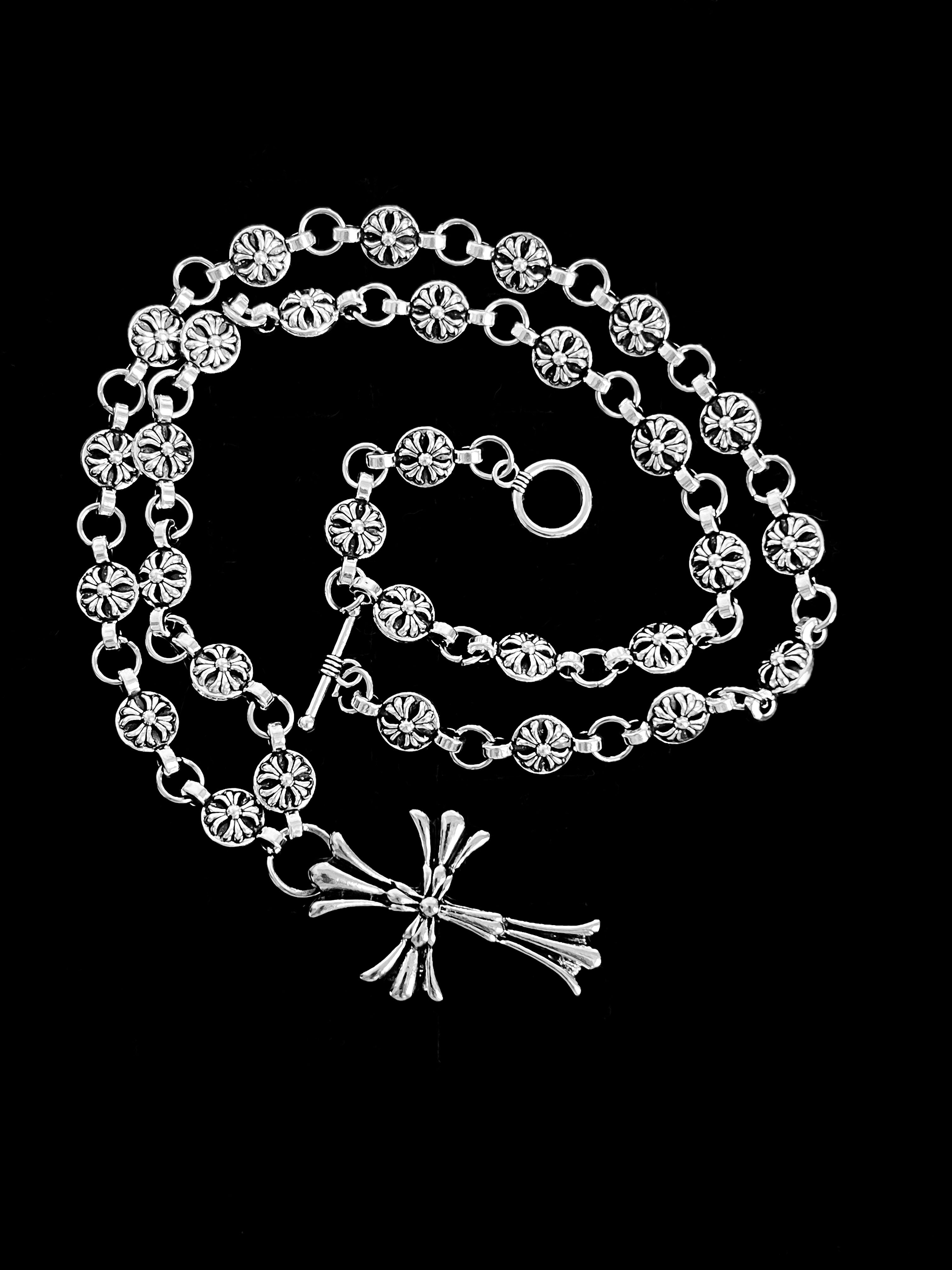 Chrome Hearts Rosary Cross Necklace