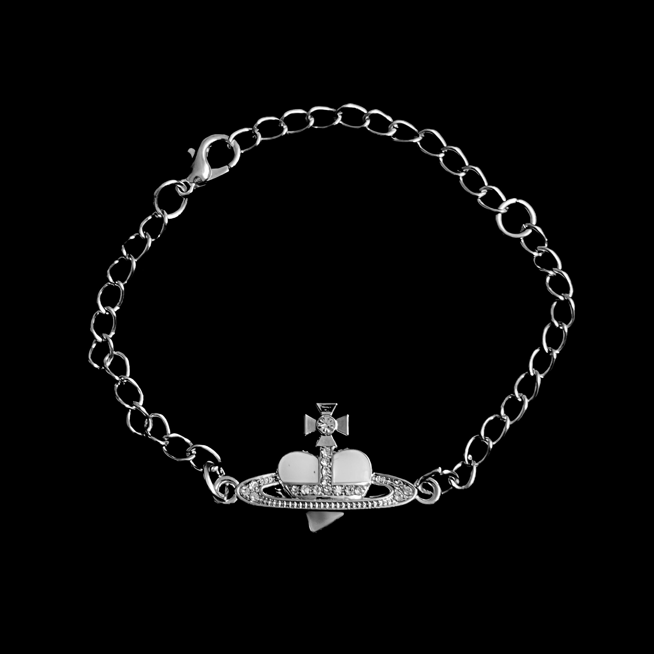 Vivienne White Heart Orb Bracelet