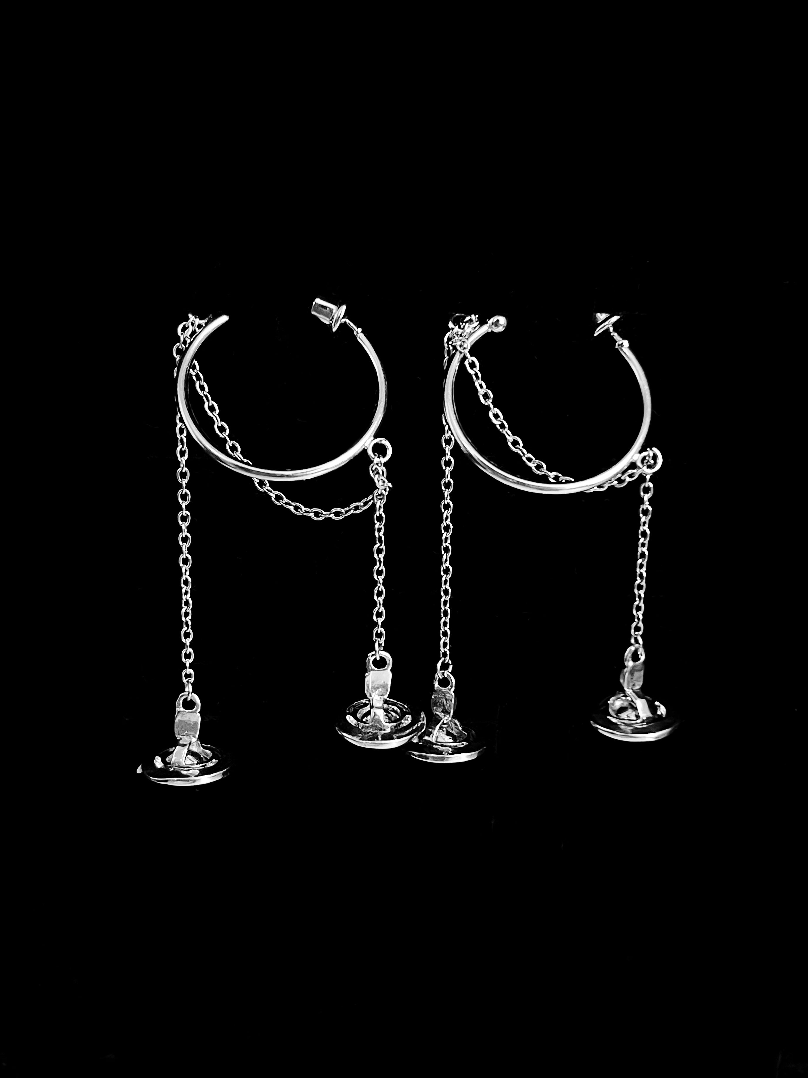 Eclipse Chain Orb Earrings