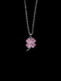 Pink Clover Pendant Necklace