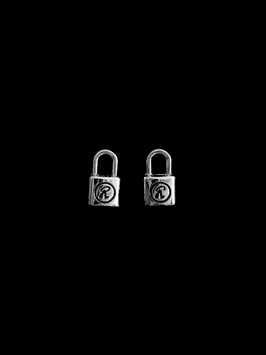 Red Lock Stud Earrings