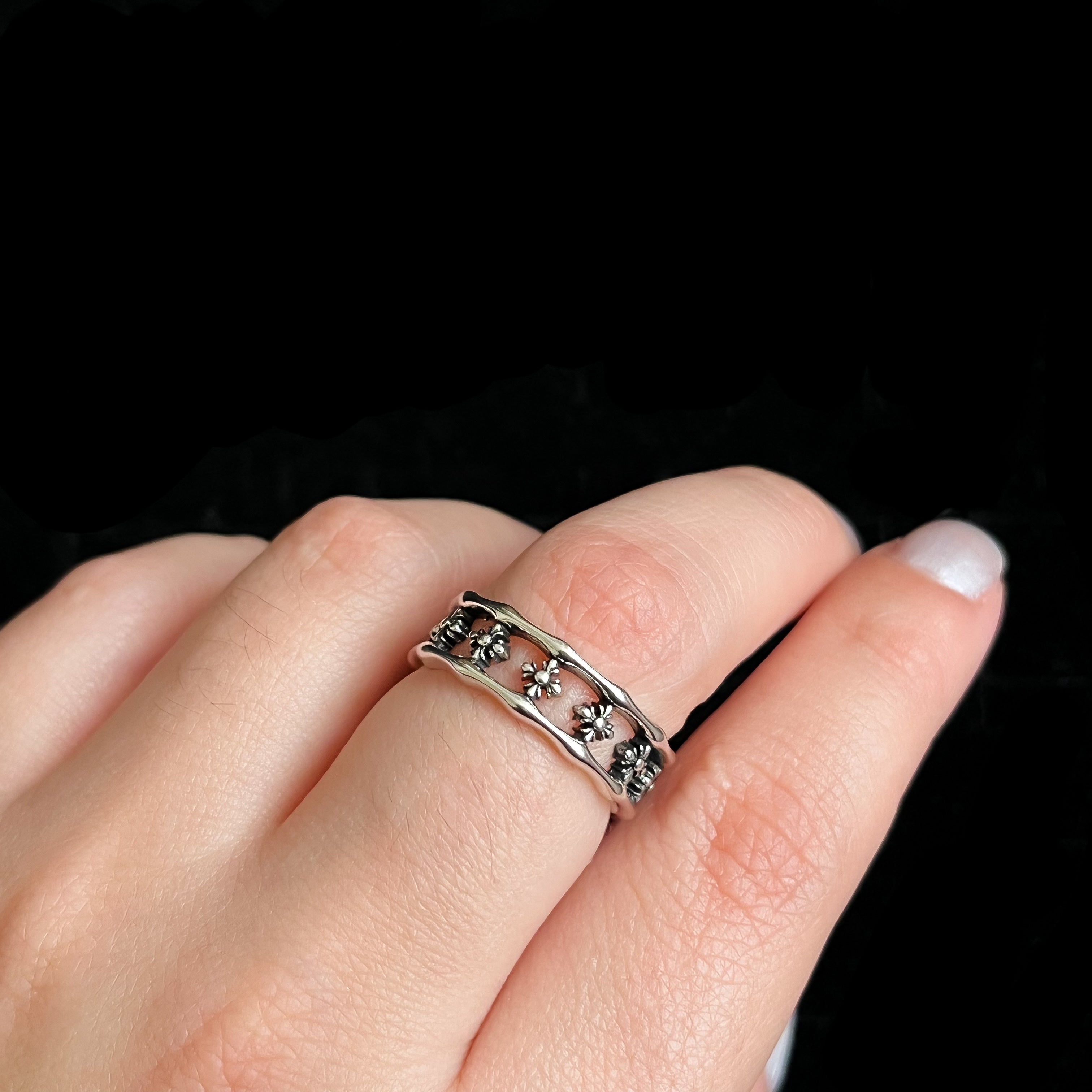 Chrome Cross Ring