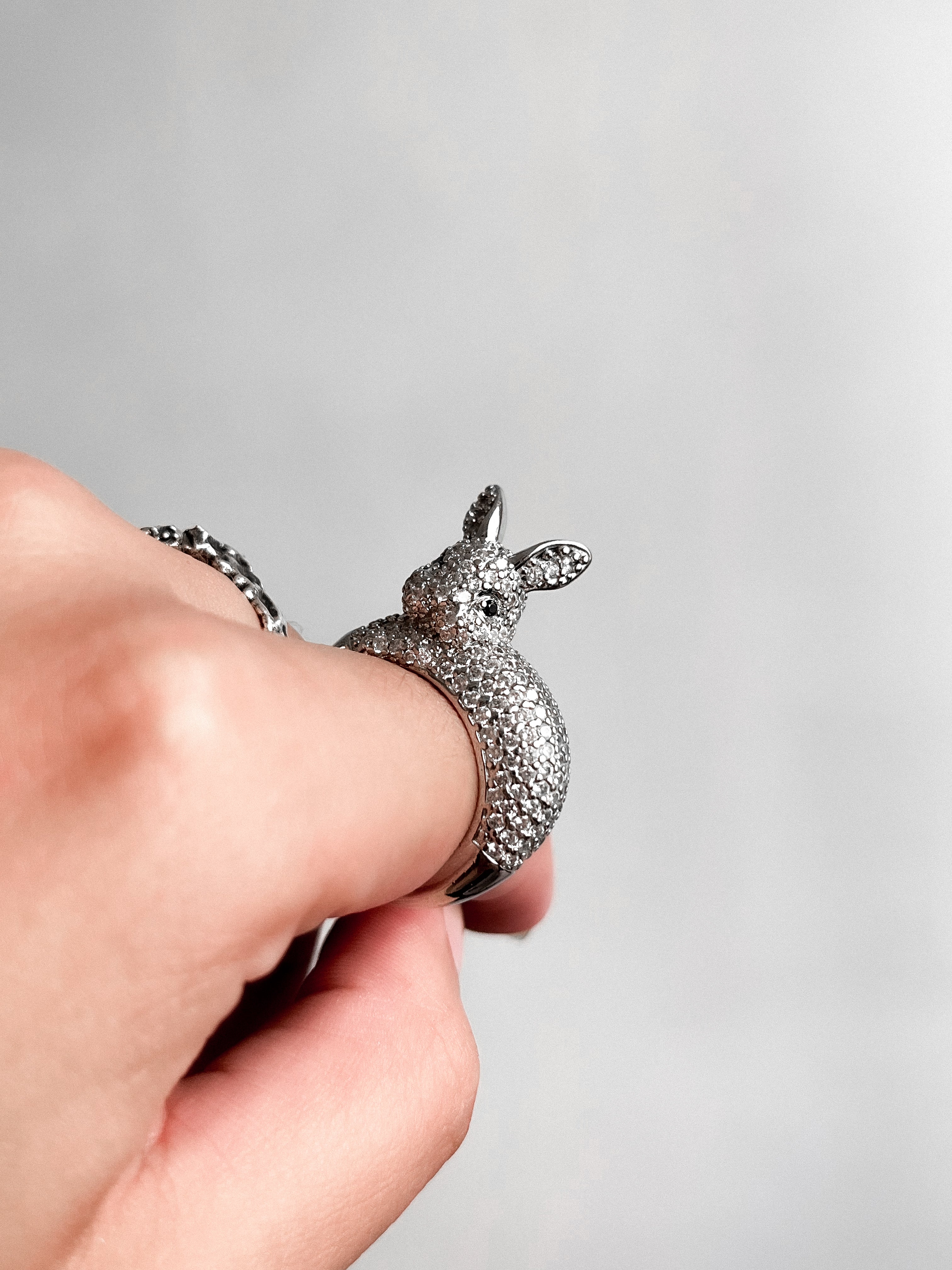 Crystal Bunny Statement Ring