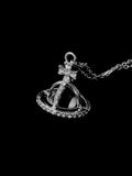 Silver Crystal Orb Necklace