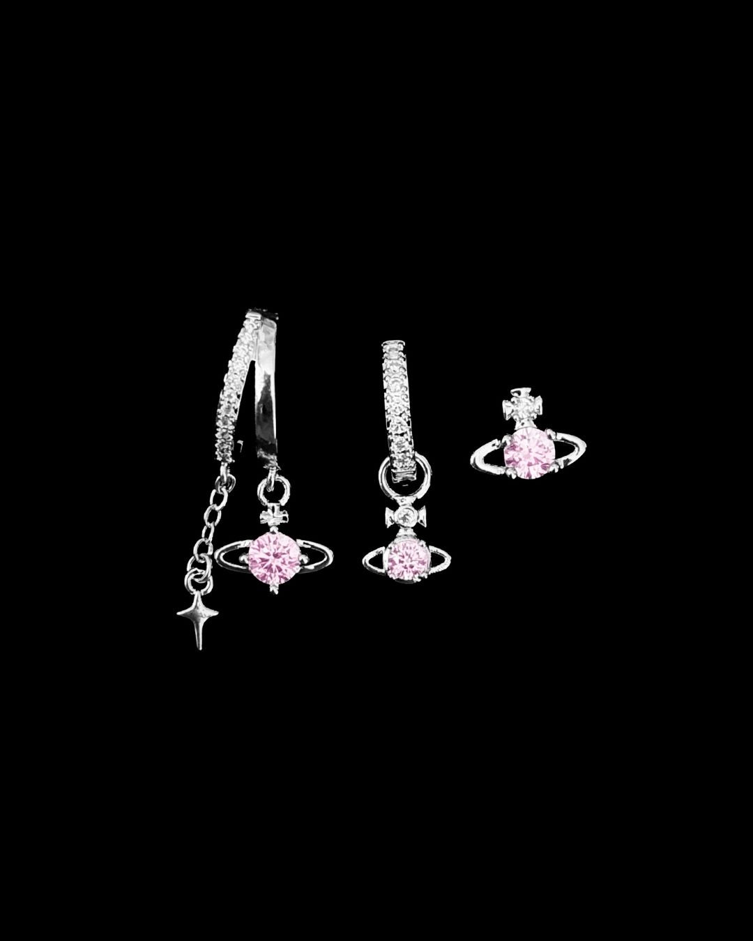 Vivienne Planet Earrings Set - Pink