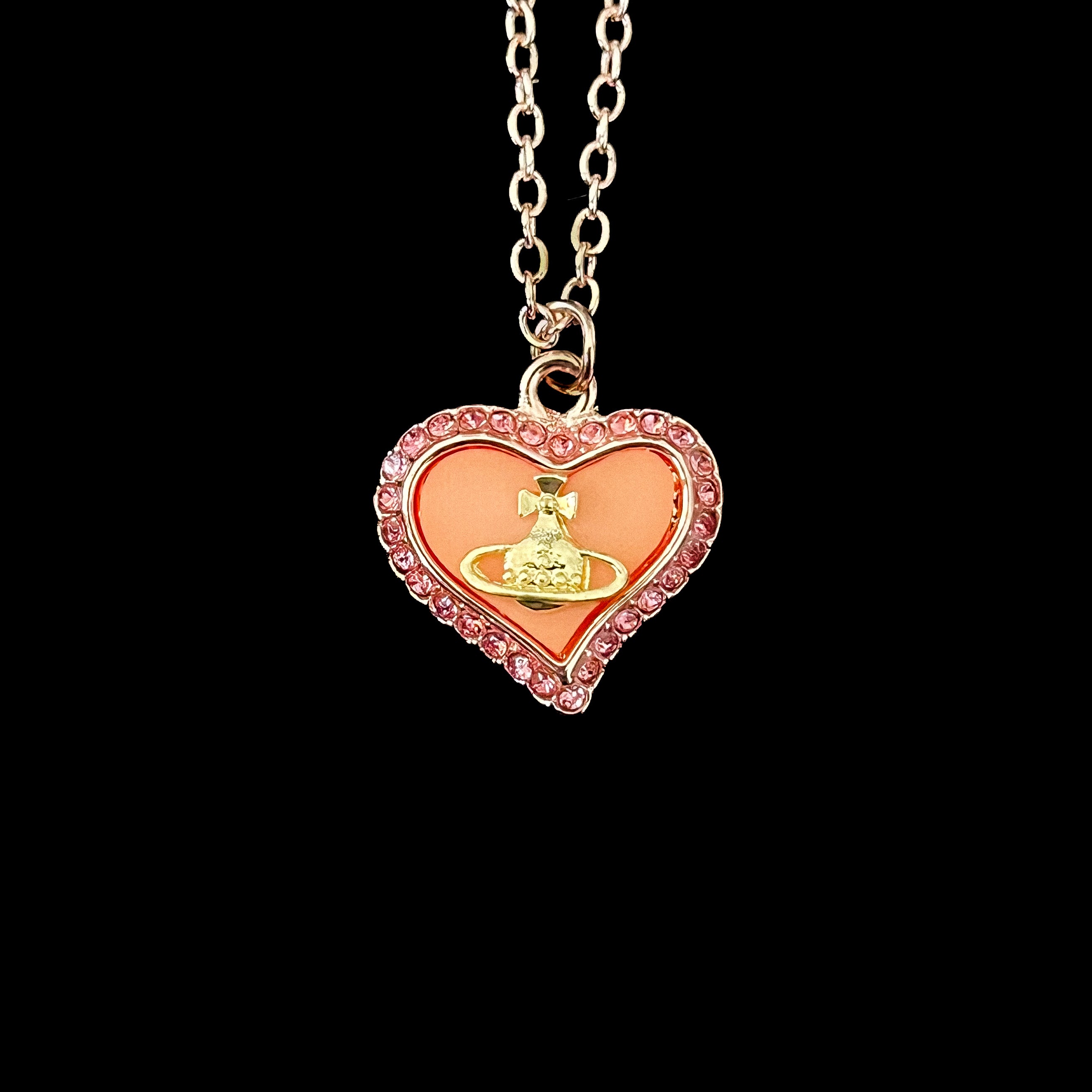 Pink Heart Orb Pendant