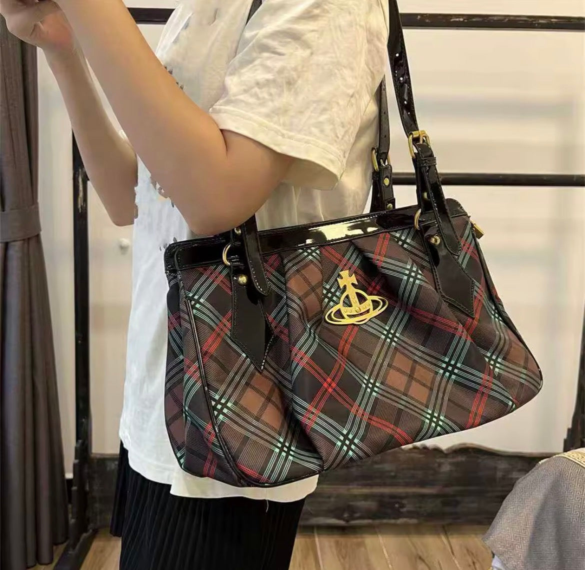 Tartan Orb Shoulder Bag VW