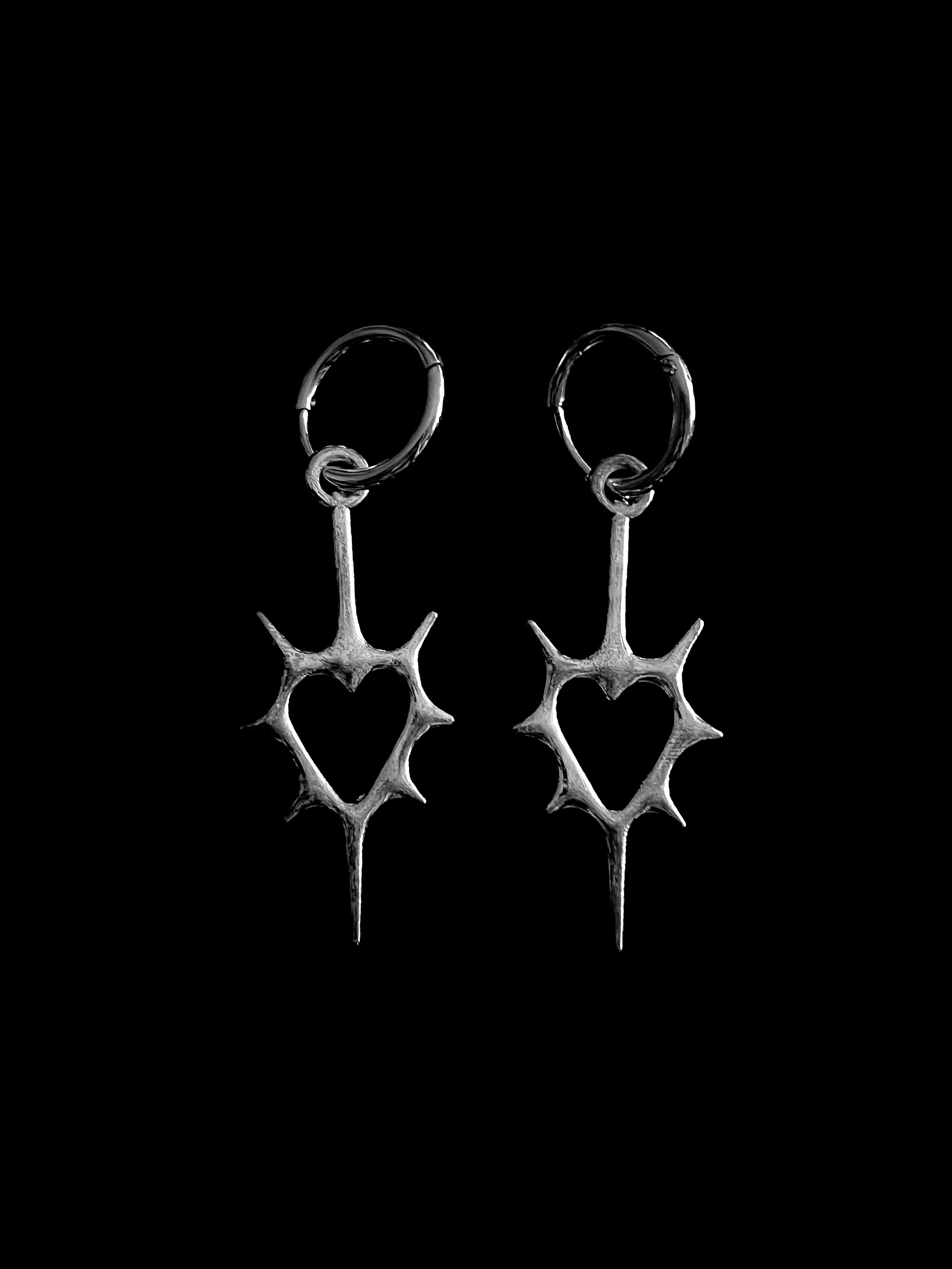 Thorned Heart Drop Earrings