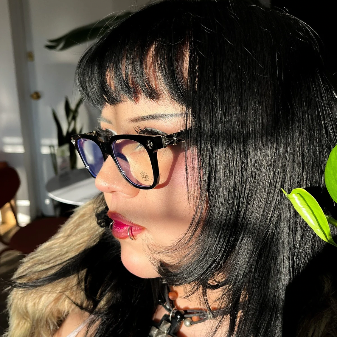 Chrome Cross Black Eyeglasses