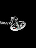 Vivienne W. Silver Crystal Orb Necklace