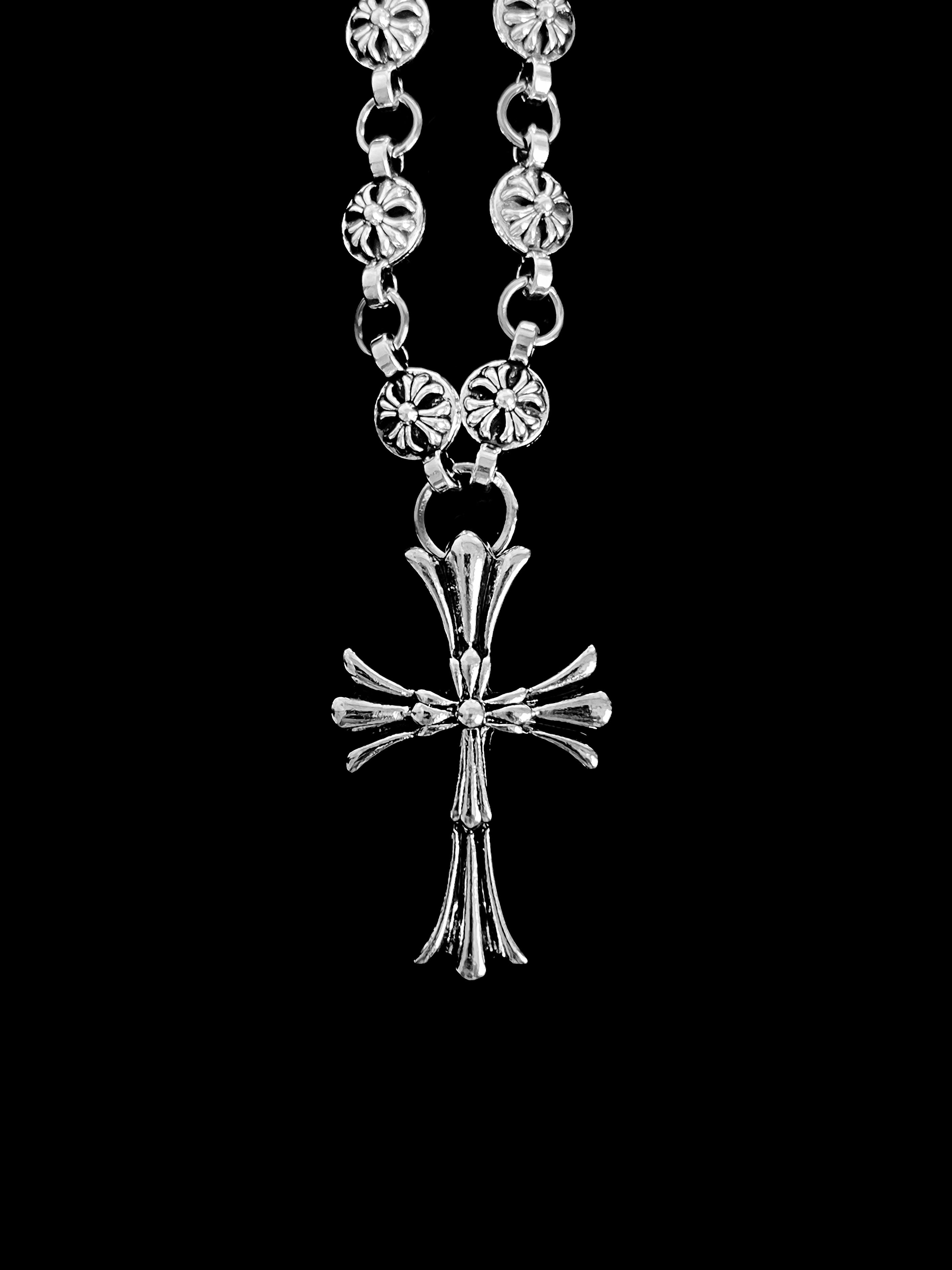 Chrome Hearts Rosary Cross Necklace