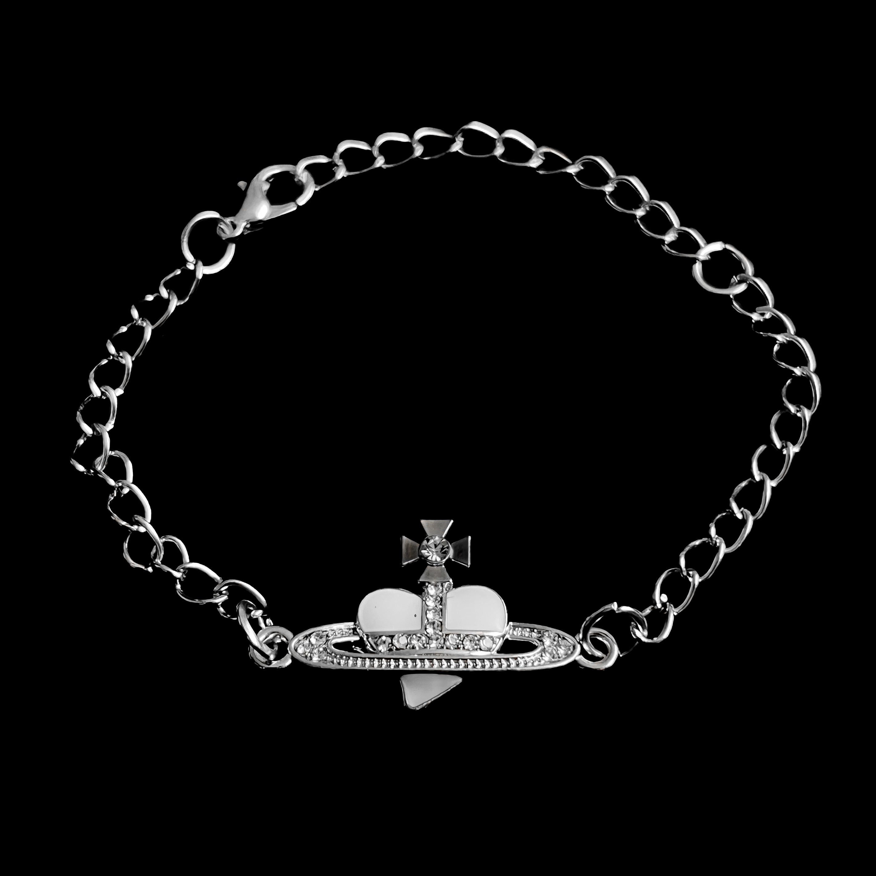 Vivienne White Heart Orb Bracelet