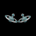 Aqua Crystal Orb Earrings