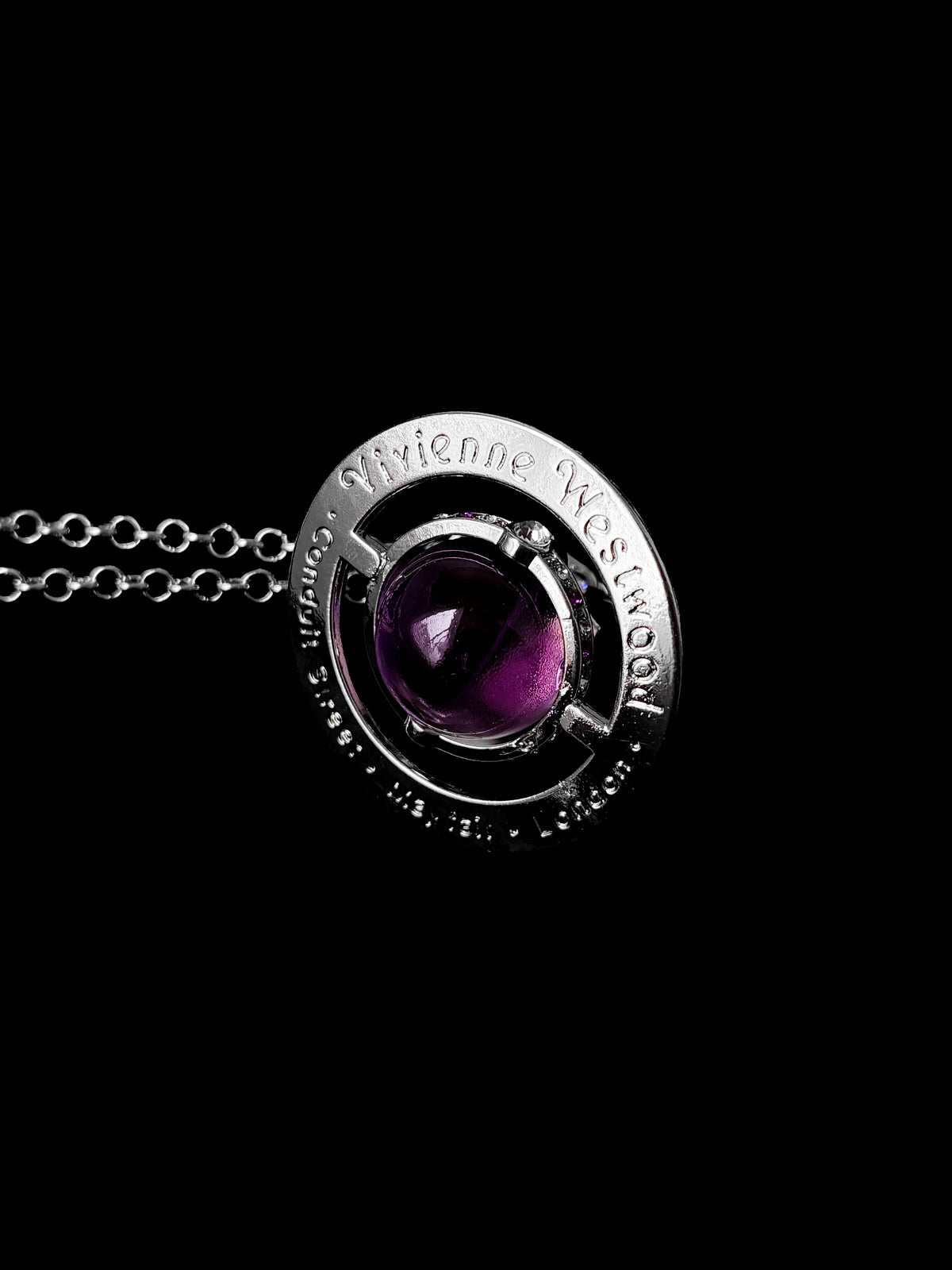Vivienne Purple Crystal Orb Necklace