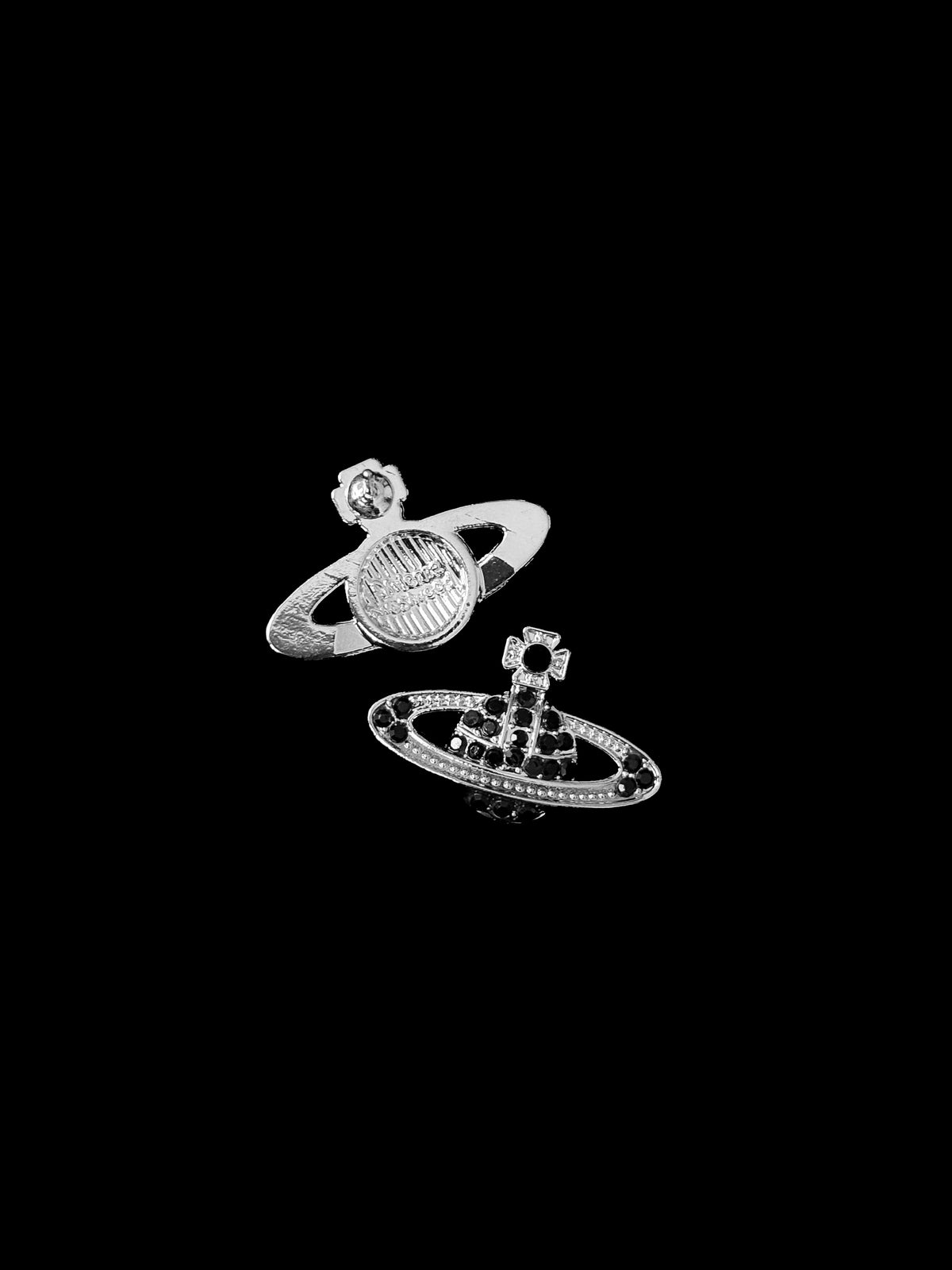 Vivienne Black Crystal Orb Earrings