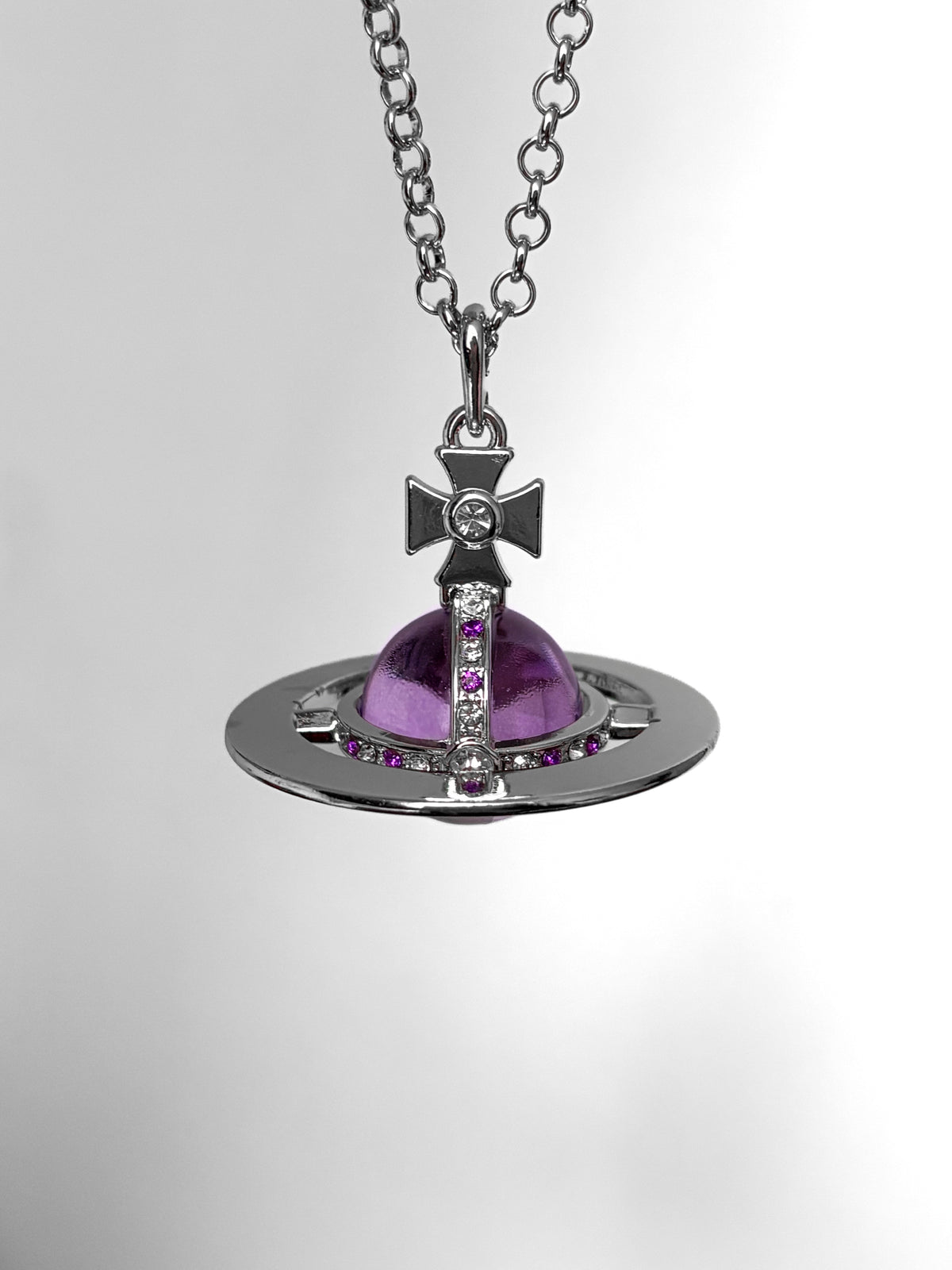 Vivienne Purple Crystal Orb Necklace