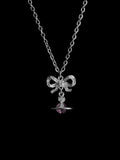 Midnight Bow Orb Necklace