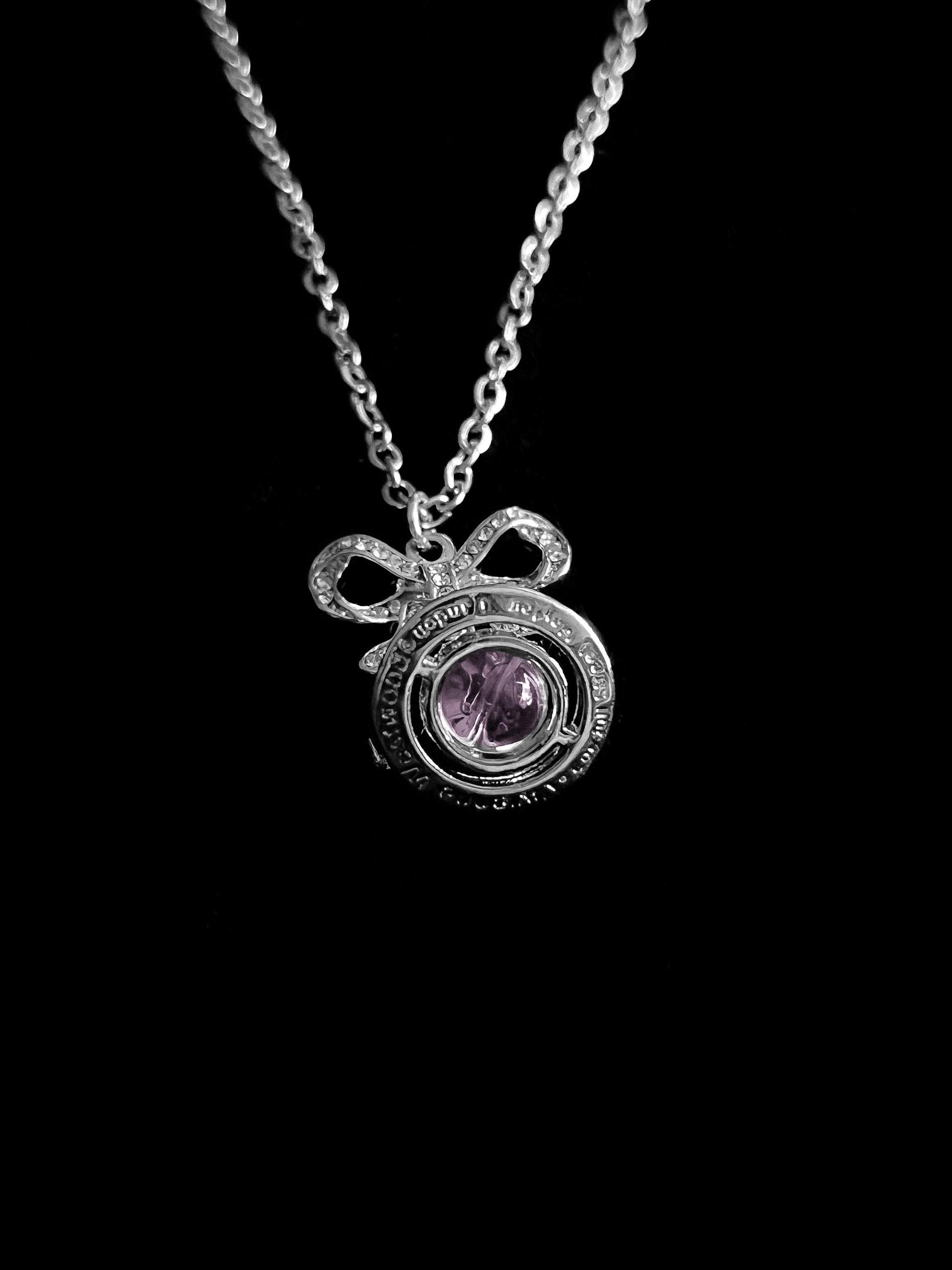 Midnight Bow Orb Necklace