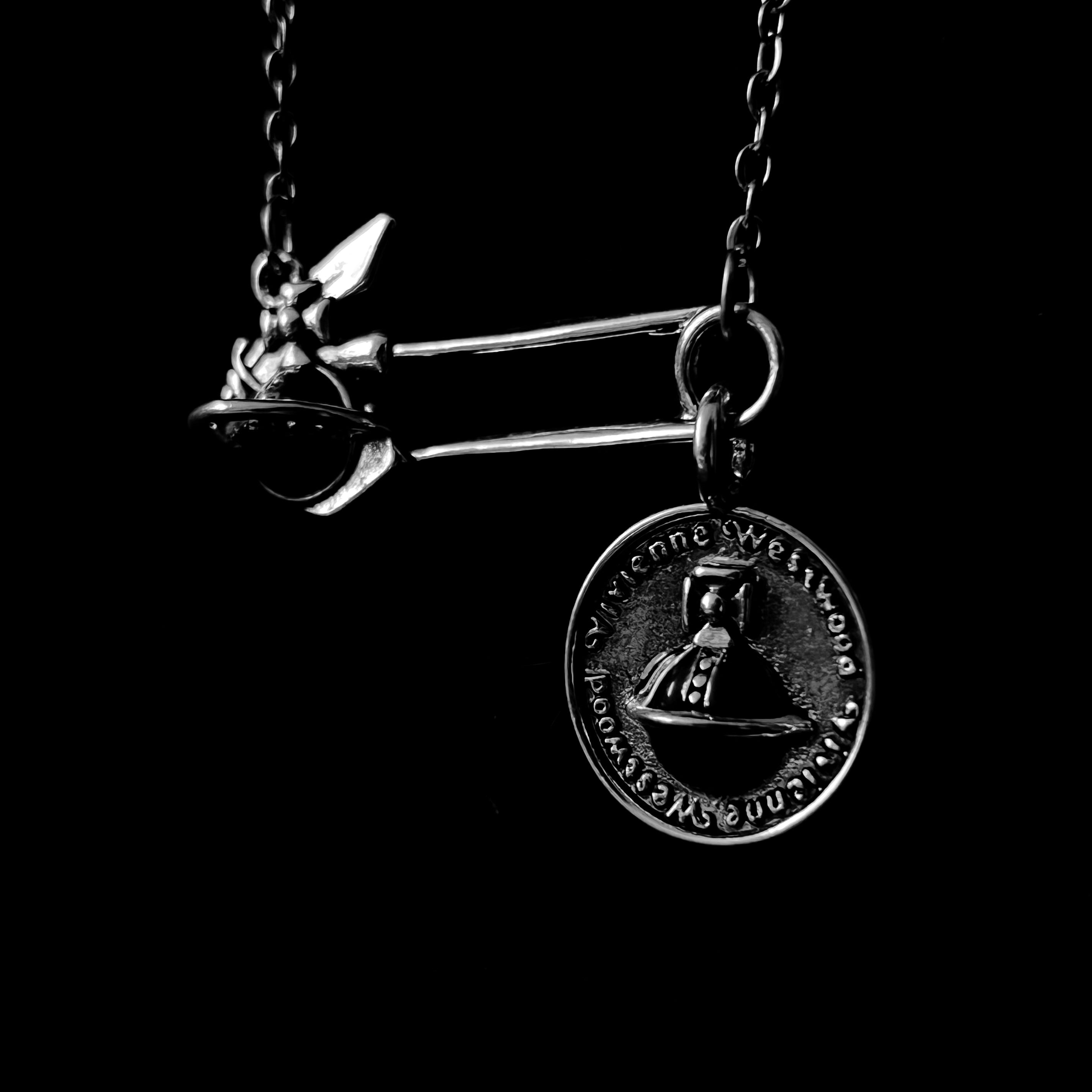 Safety Pin Orb Necklace