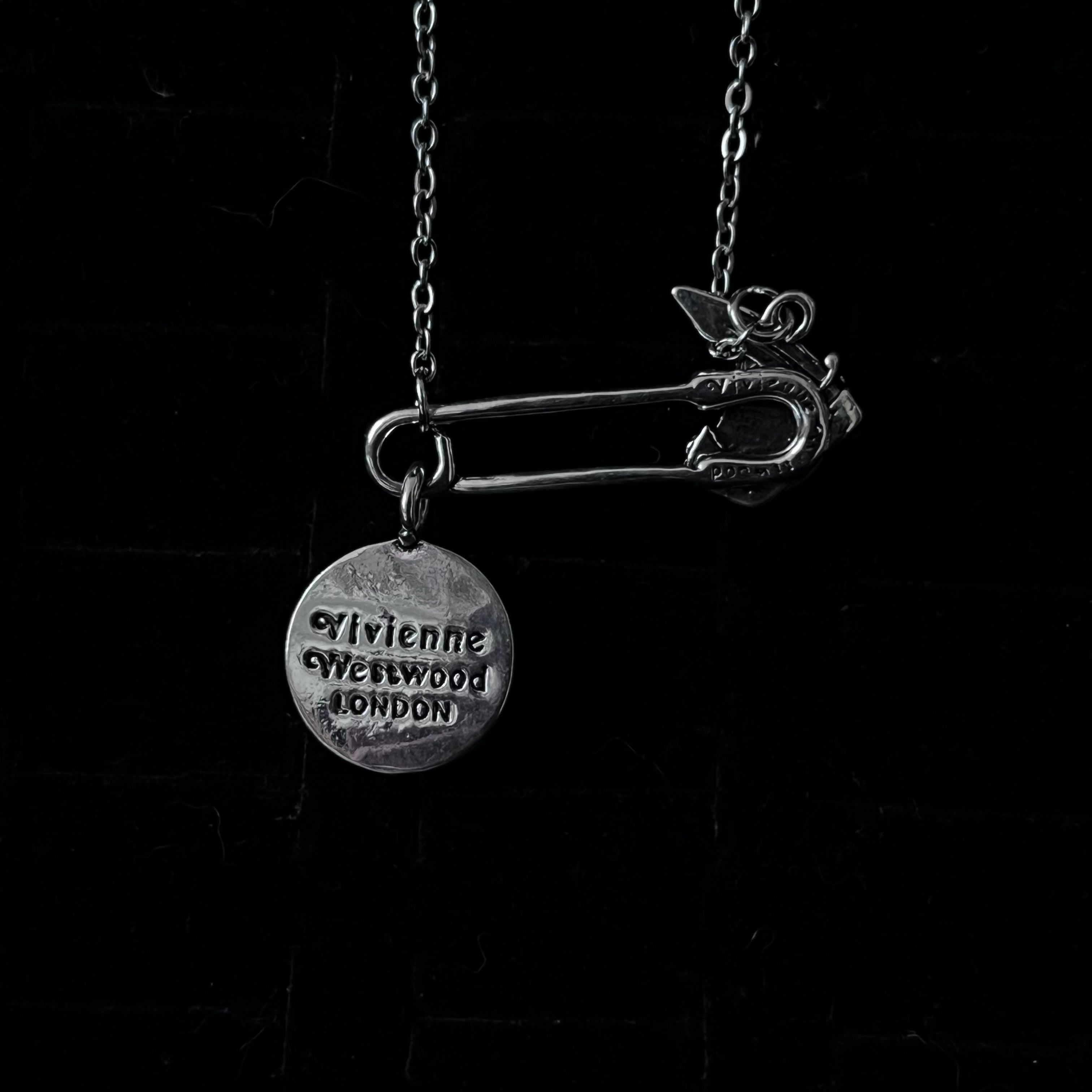 Safety Pin Orb Necklace