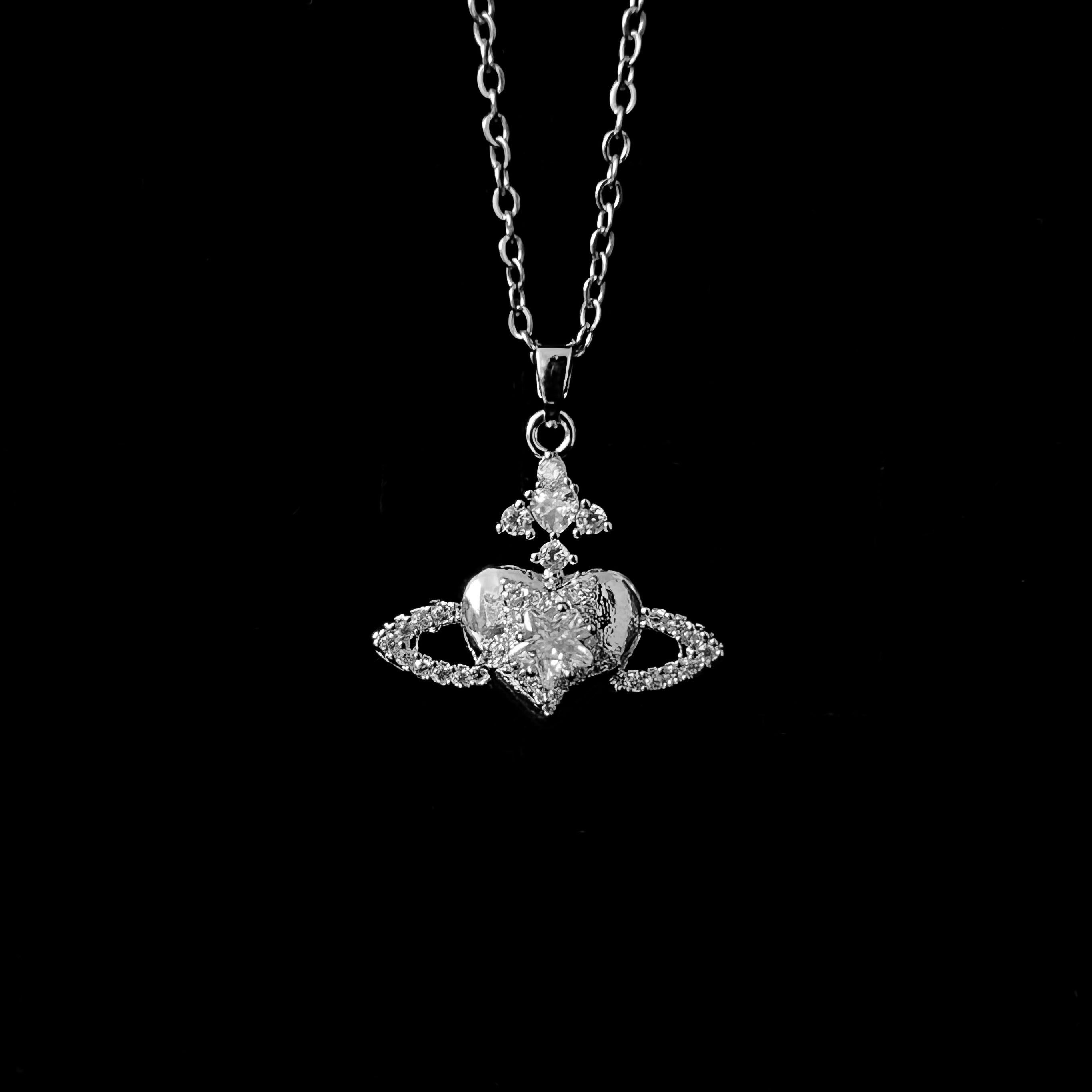 Crystal Heart Orb Necklace