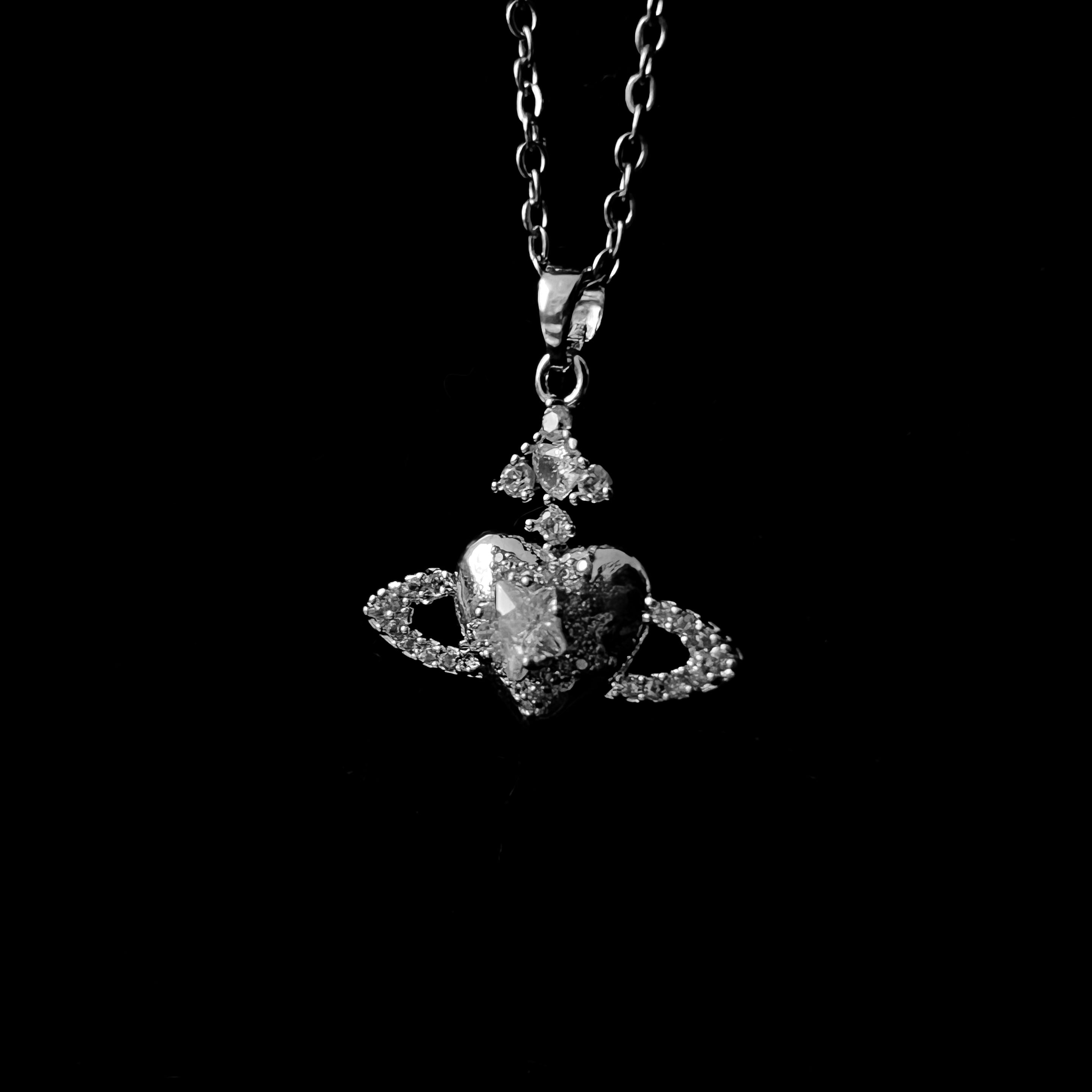 Crystal Heart Orb Necklace