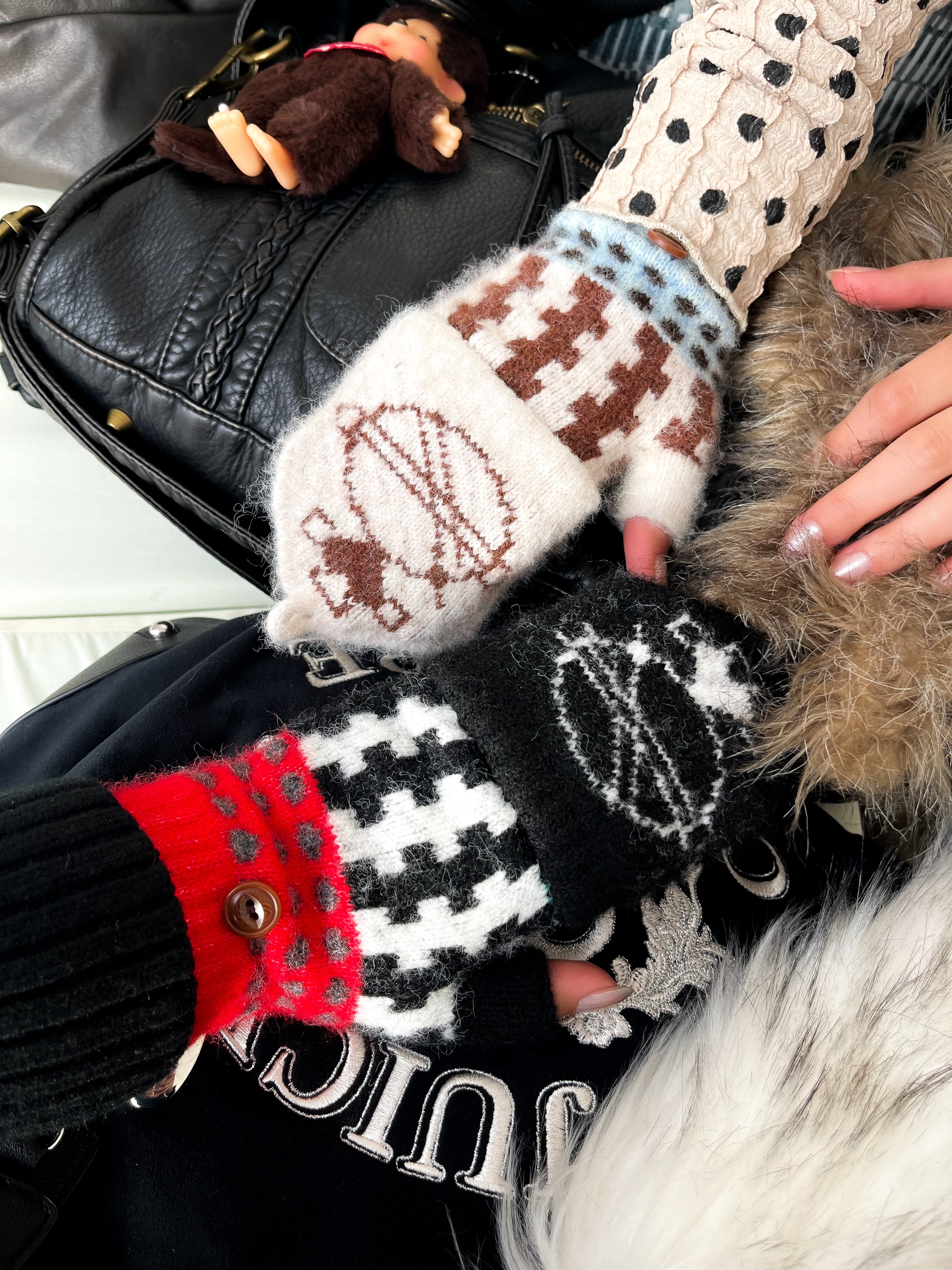 Orb Knit Fingerless Gloves