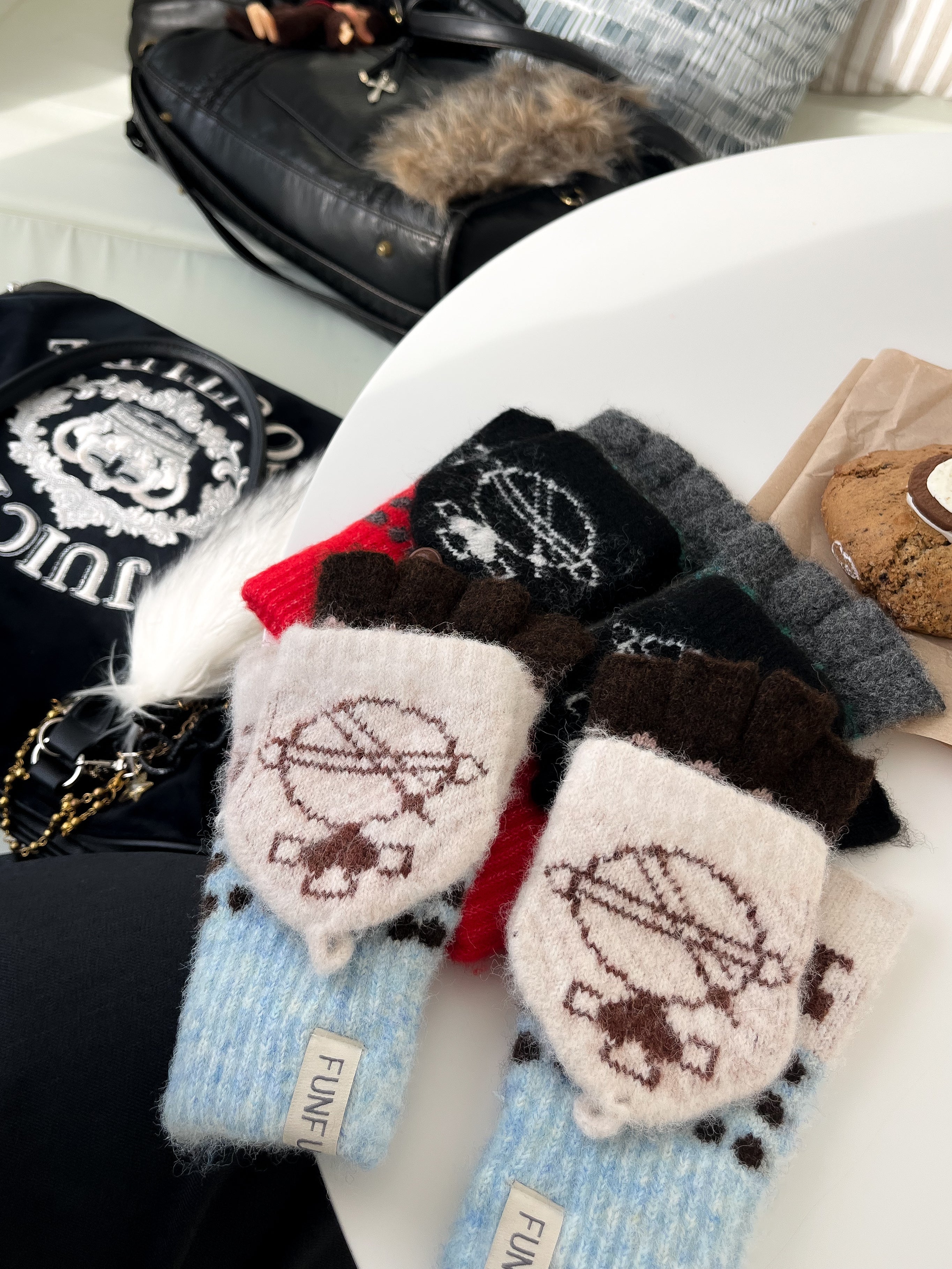 Orb Knit Fingerless Gloves
