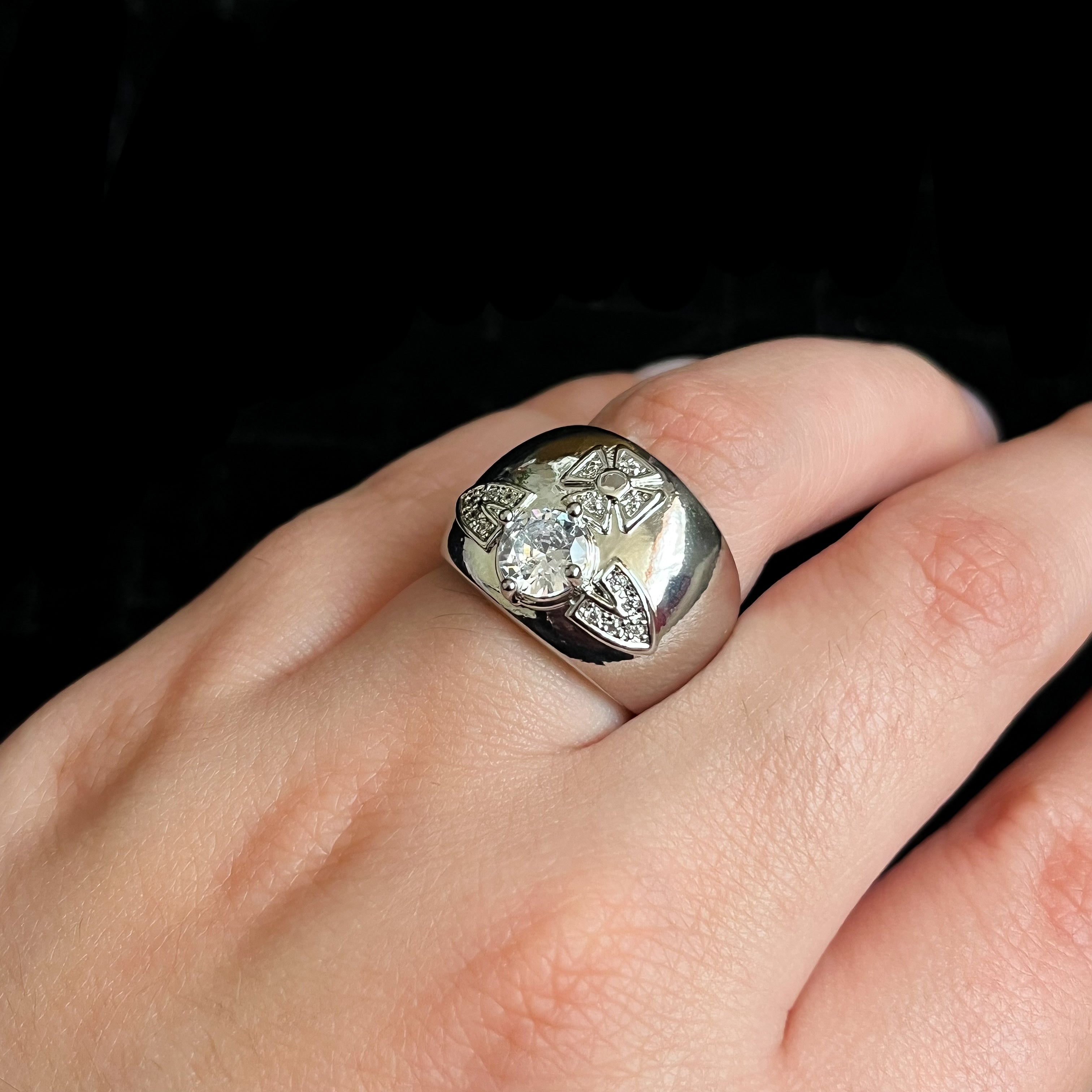 Crystal Signet Orb Ring