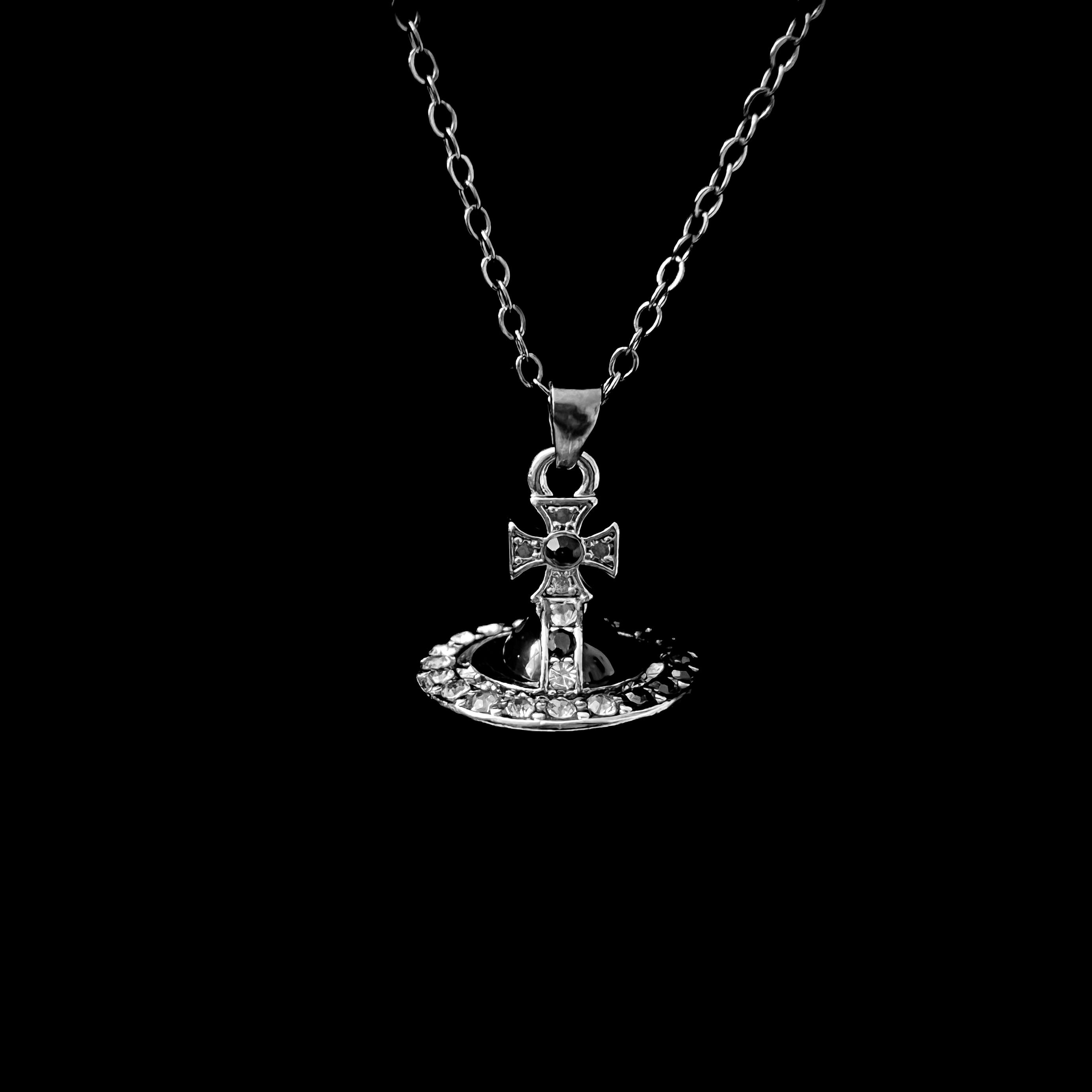 Tiny Crystal Black Orb Vivienne