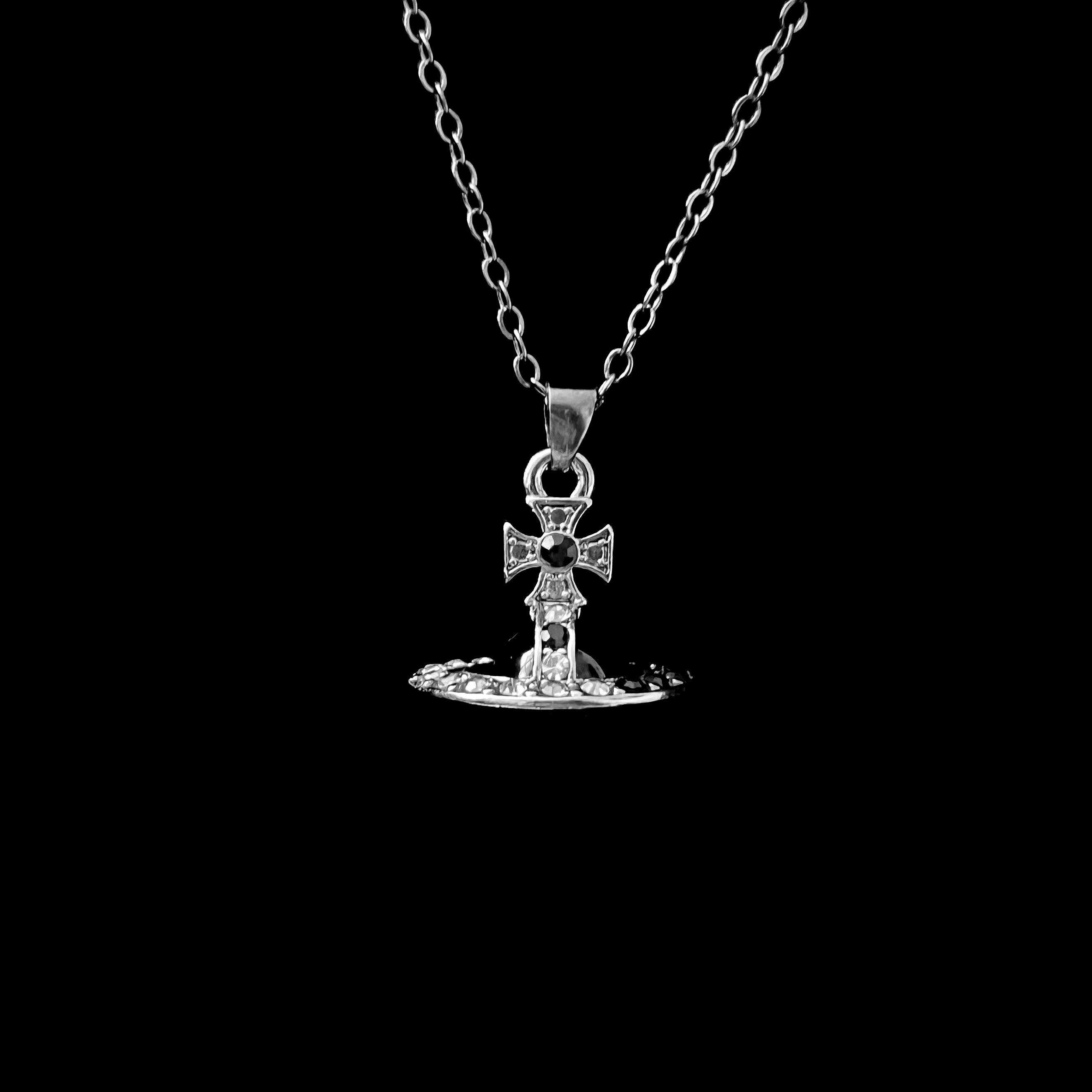 Tiny Crystal Black Orb Vivienne