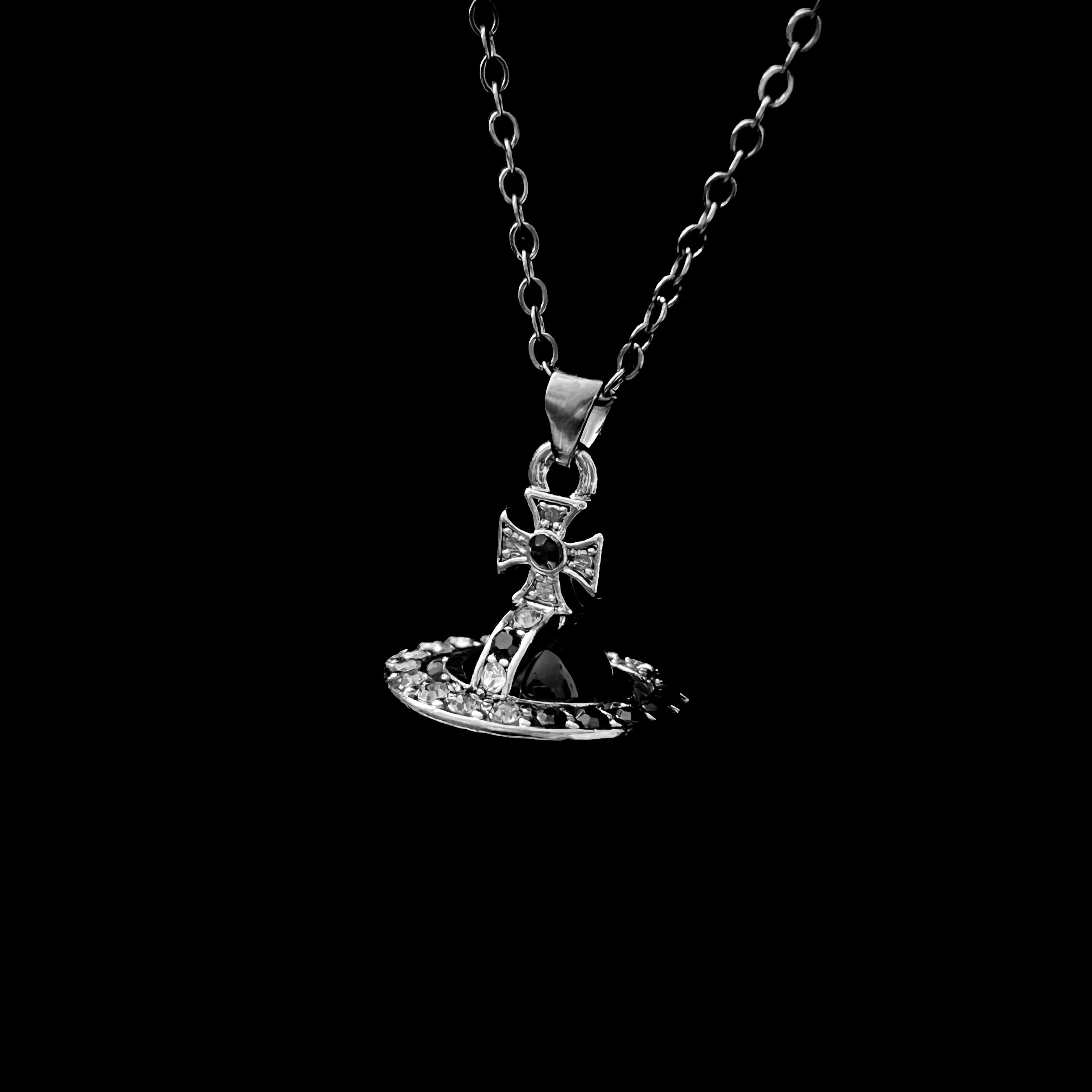 Tiny Crystal Black Orb Vivienne