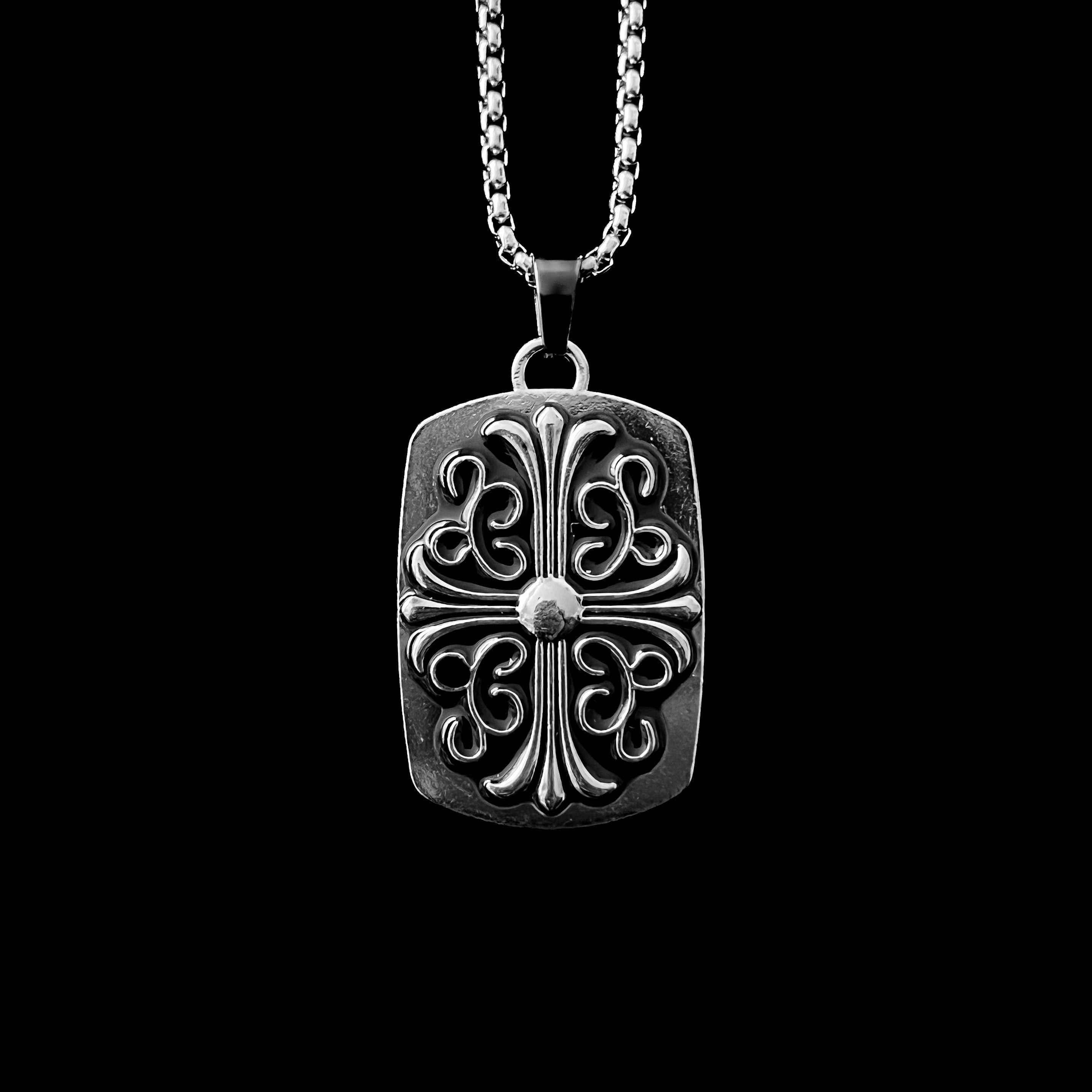 Gothic Cross Shield Necklace