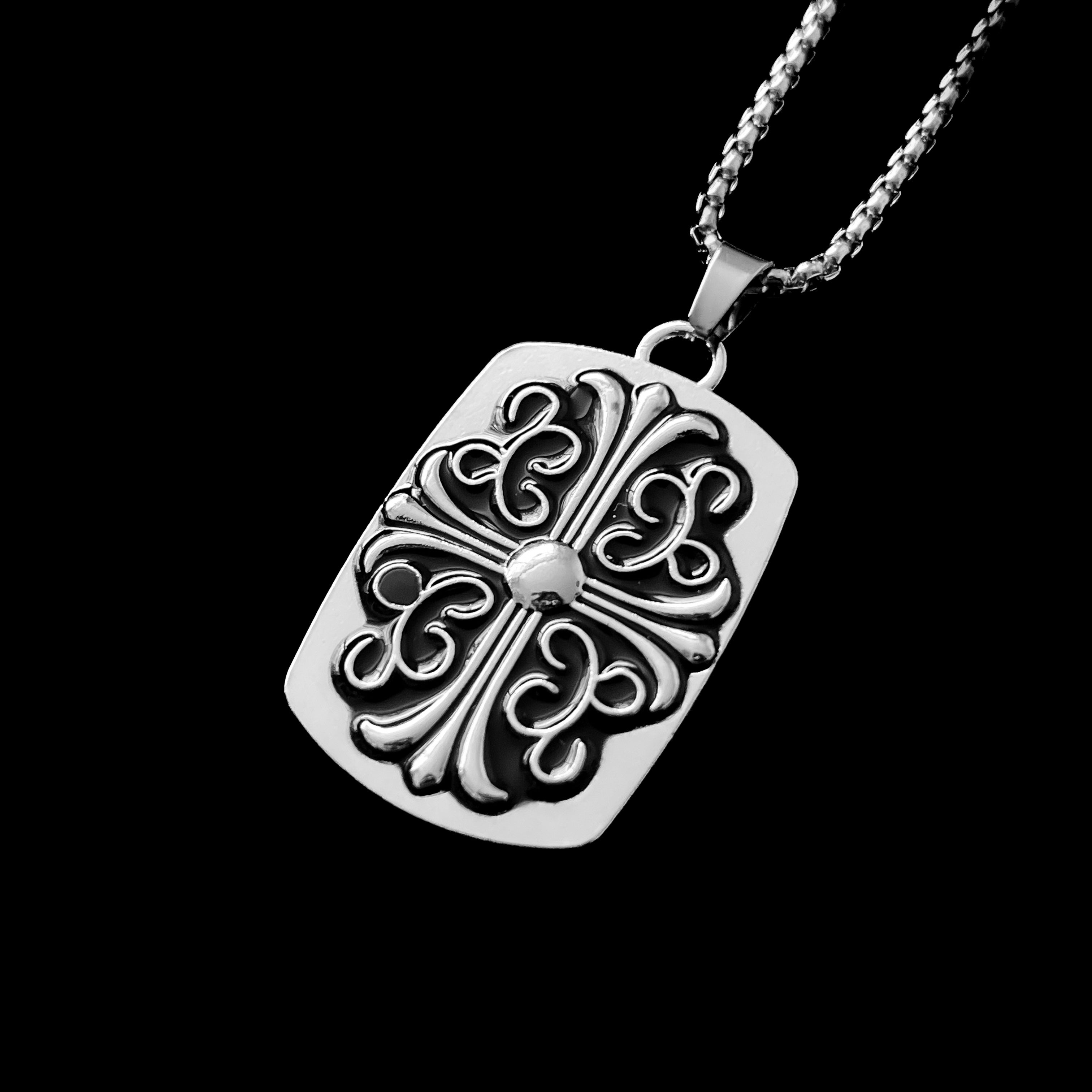 Gothic Cross Shield Necklace